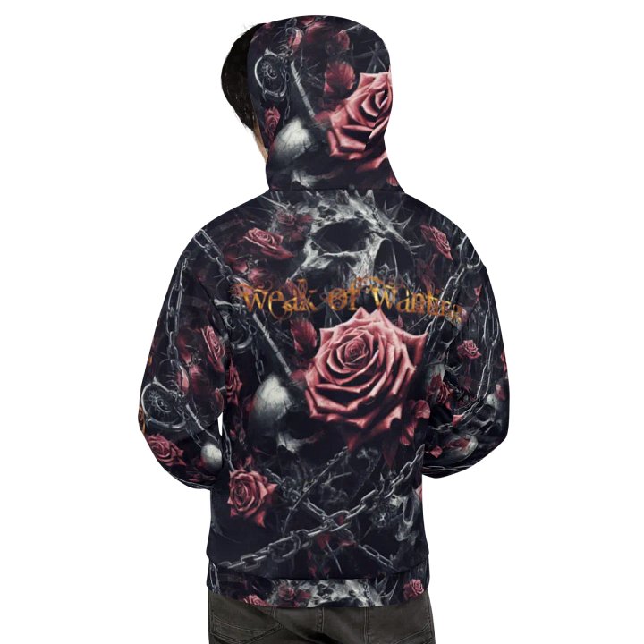 Weak Of Wanting Gothic Skull & Roses Fire Logo Hoodie (Front, Back & Sleeve Print) product image (2)