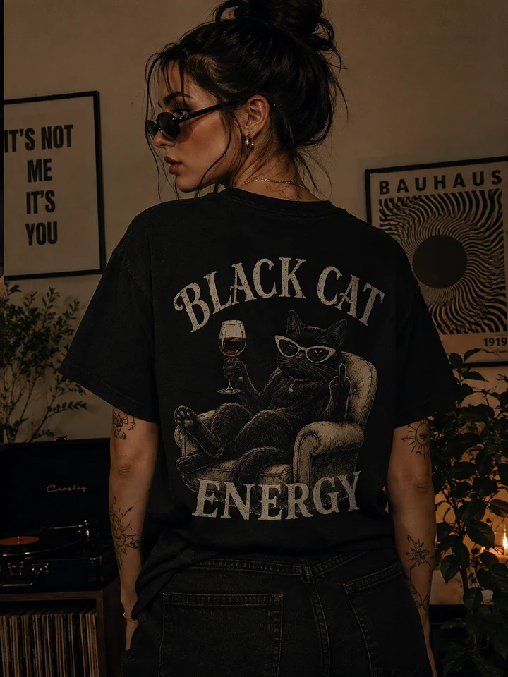 Black Cat Energy T-shirt product image (1)