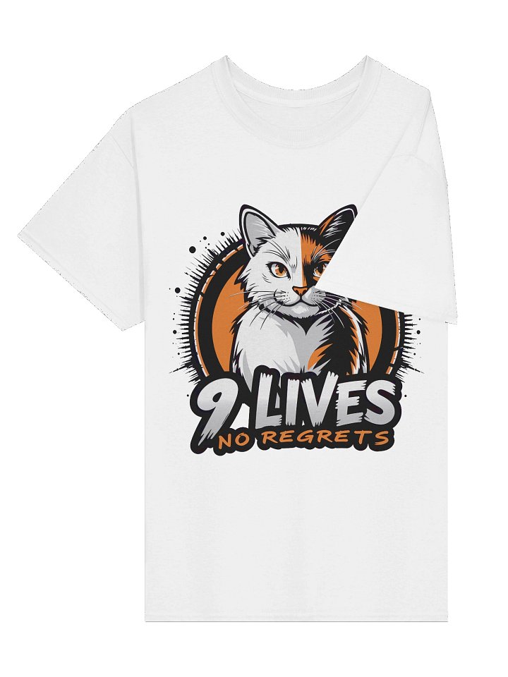 '9 Lives No Regrets' Cat Attitude T-Shirt - Fearless Feline Vibes product image (2)