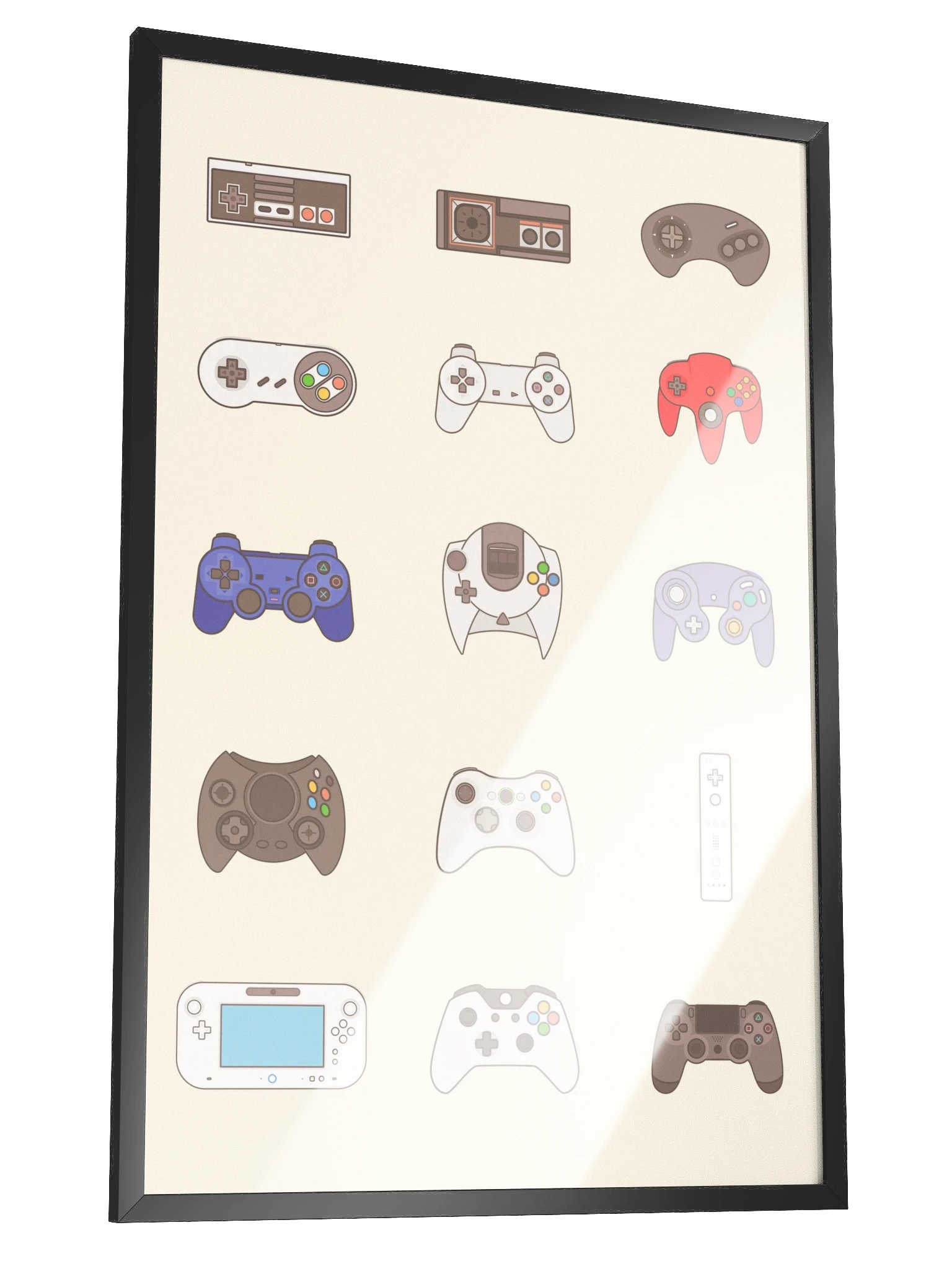 Retro Controllers (Beige) [2x3] | Framed product image (2)