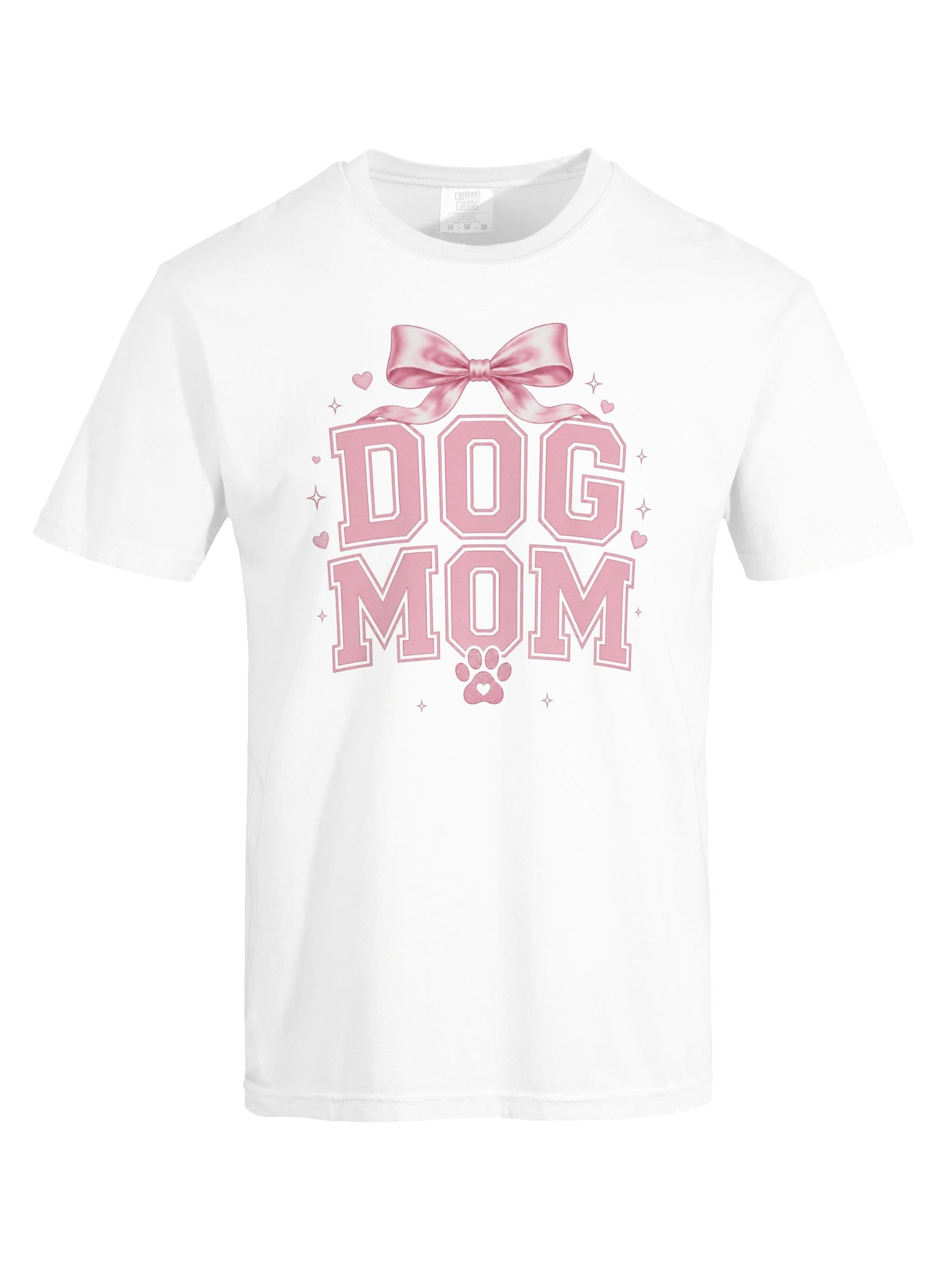 Coquette Dog Mom Bow Tee | Pink Varsity Dog Mom Shirt product image (70)