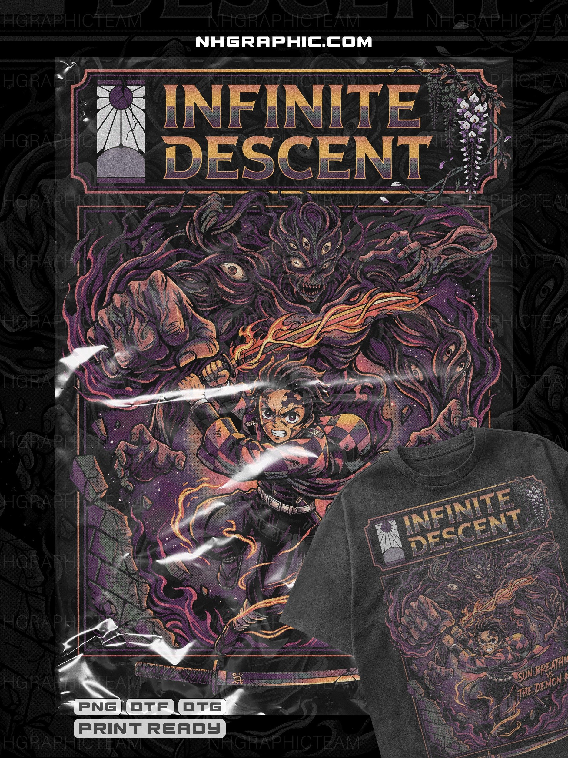 Legendary Demon Slayer Halftone DTF DTG PNGs product image (3)
