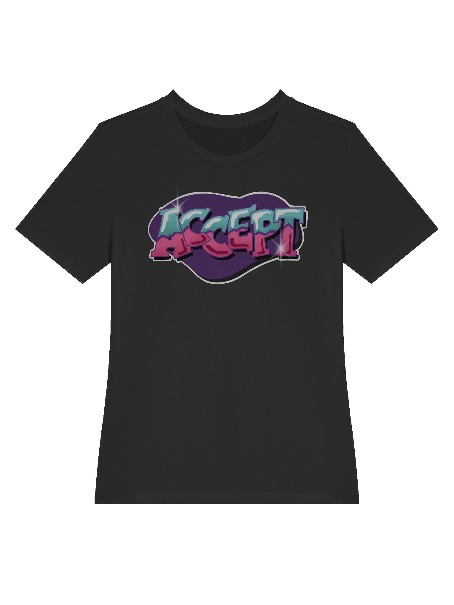 "ACCEPT" - Kawaiifiti Style - Women's Relaxed-fit T-Shirt (Dark) product image (6)