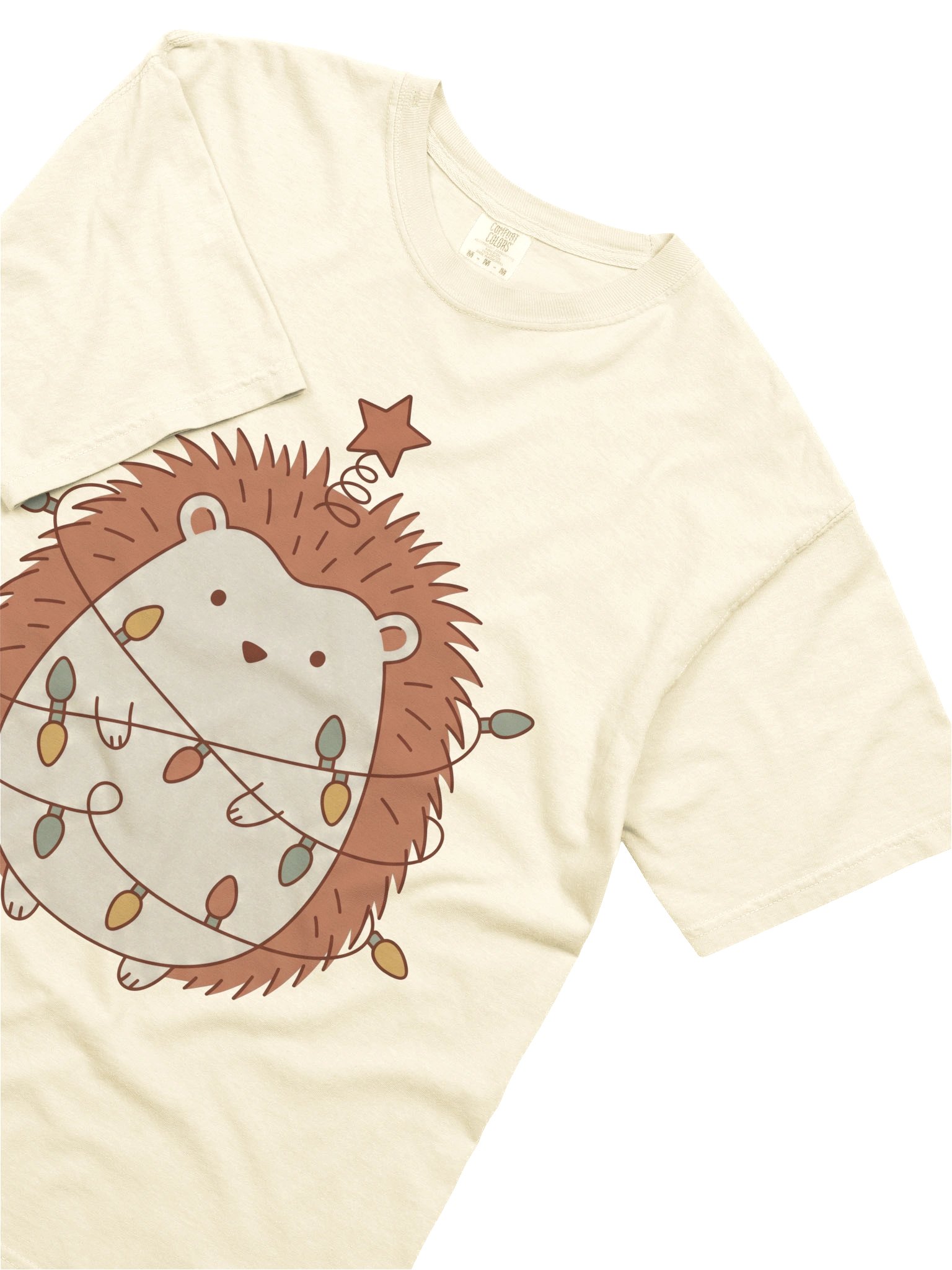 Cozy Christmas Hedgehog Tee | Terracotta Holiday Animal product image (6)