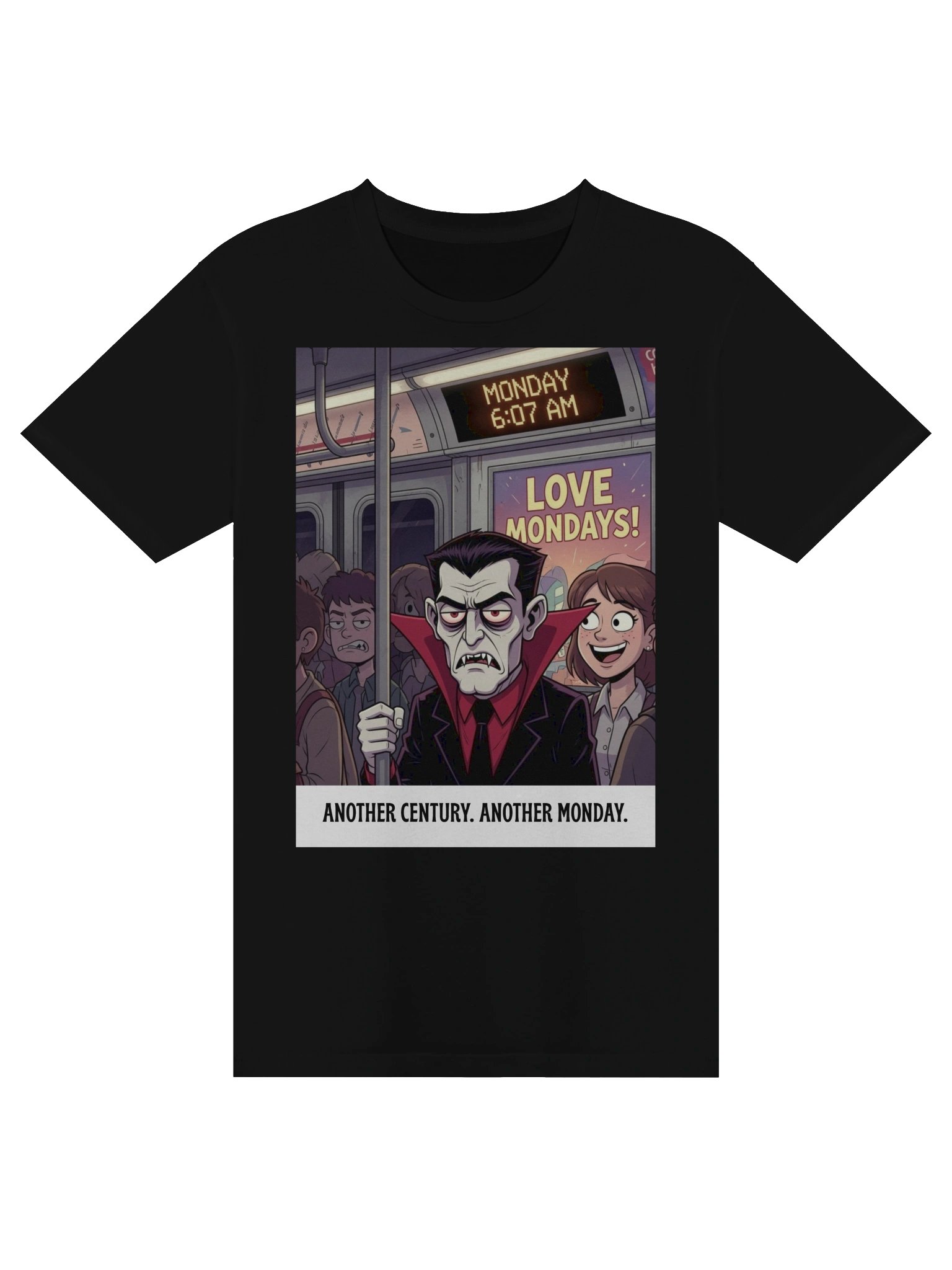 Another Century. Another Monday. Vampire Commute Shirt – Gothic Streetwear Apparel product image (9)