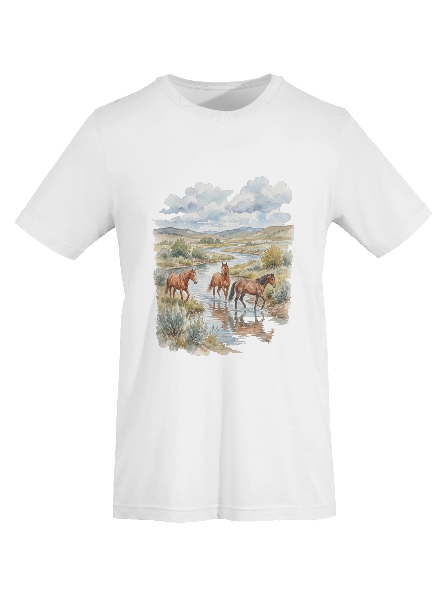 Horses by Lake frame tshirt product image (105)