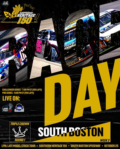 The fight for the throne begins… Round 1 of the LFRL Triple Crown kicks off tonight at South Boston Speedway for the Southern...