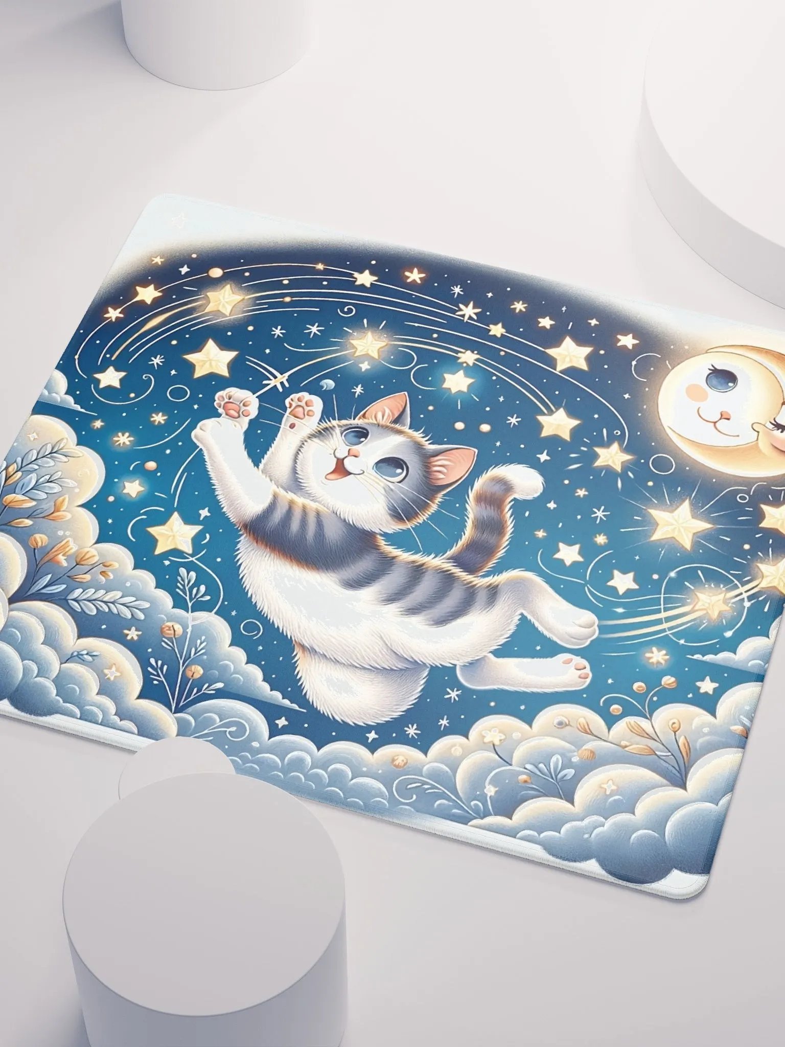 Gaming Mouse Pad: Moon and Stars Cat product image (3)