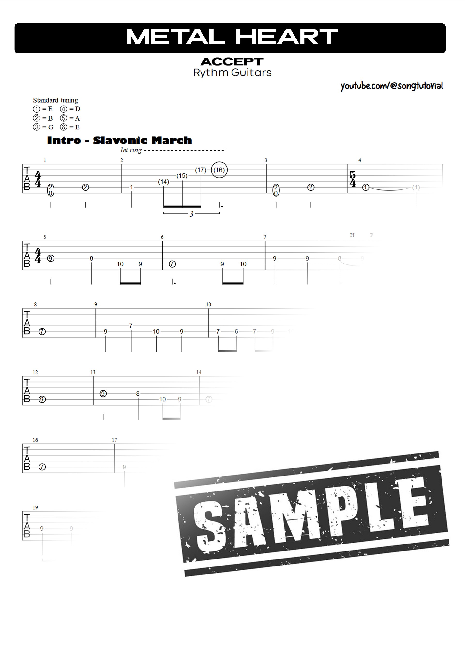 Metal Heart PDF TAB + Backing Track MP3 product image (2)
