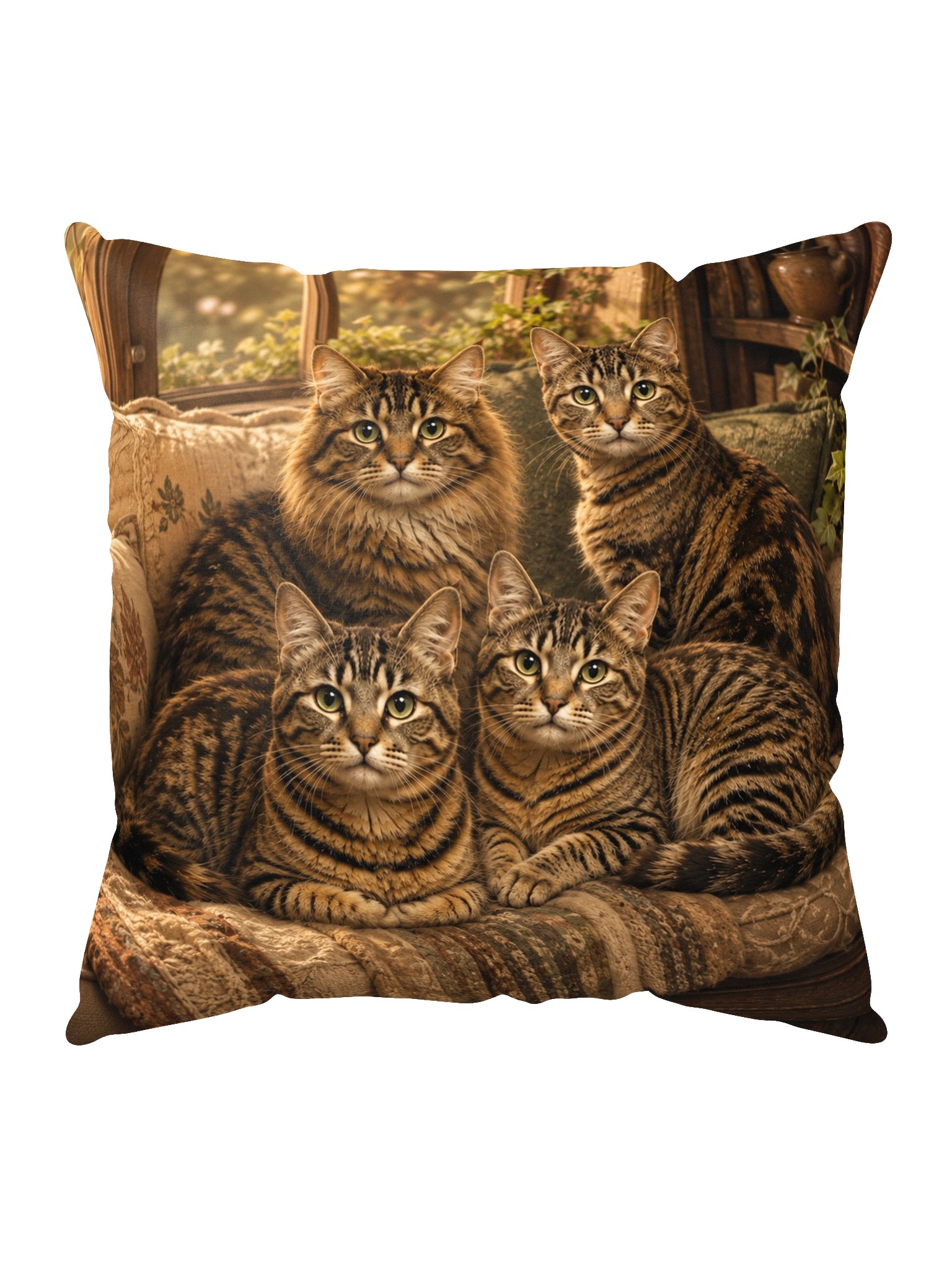 Frodo, Merry, Sam & Pippin Cozy Cats Throw Pillow product image (1)
