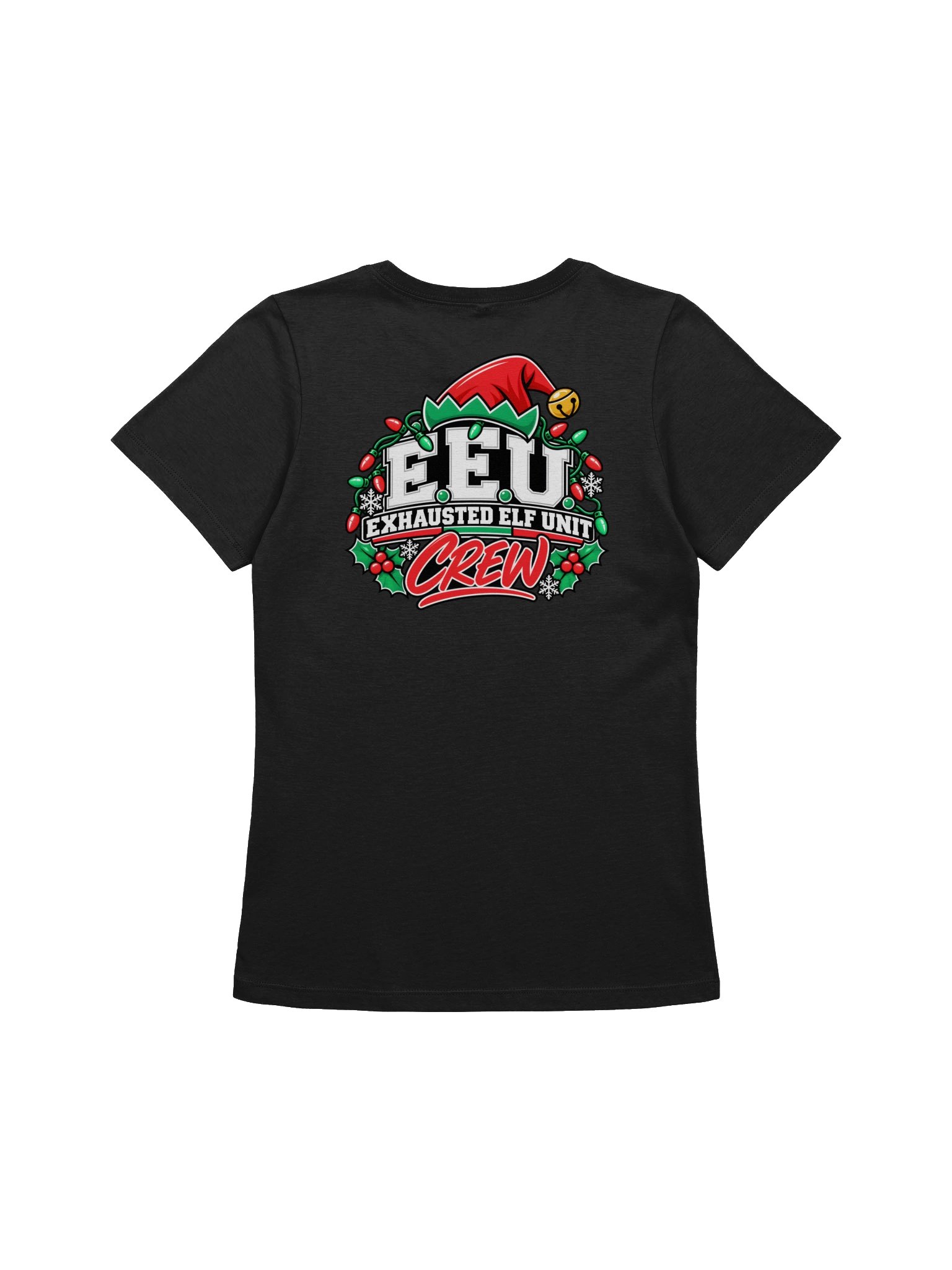 Exhausted Elf Unit Crew Women's Relaxed-Fit Tee | Black product image (2)
