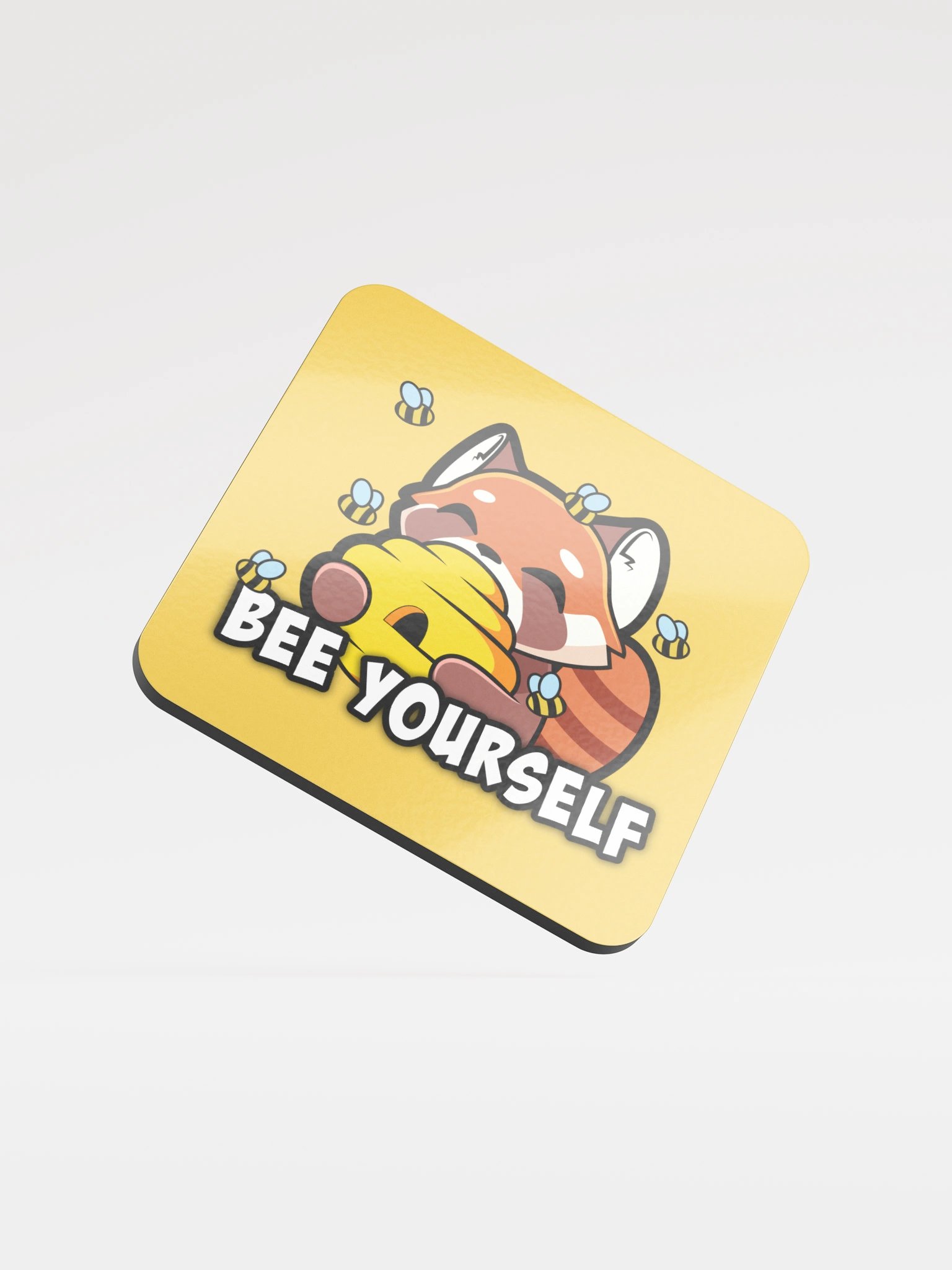 Bee Yourself - Glossed Cork Coaster product image (1)