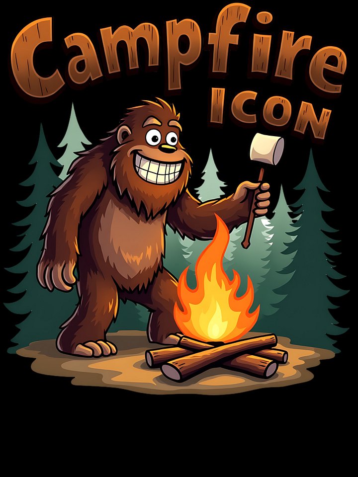 Bigfoot Campfire Icon Outdoor Adventure product image (1)