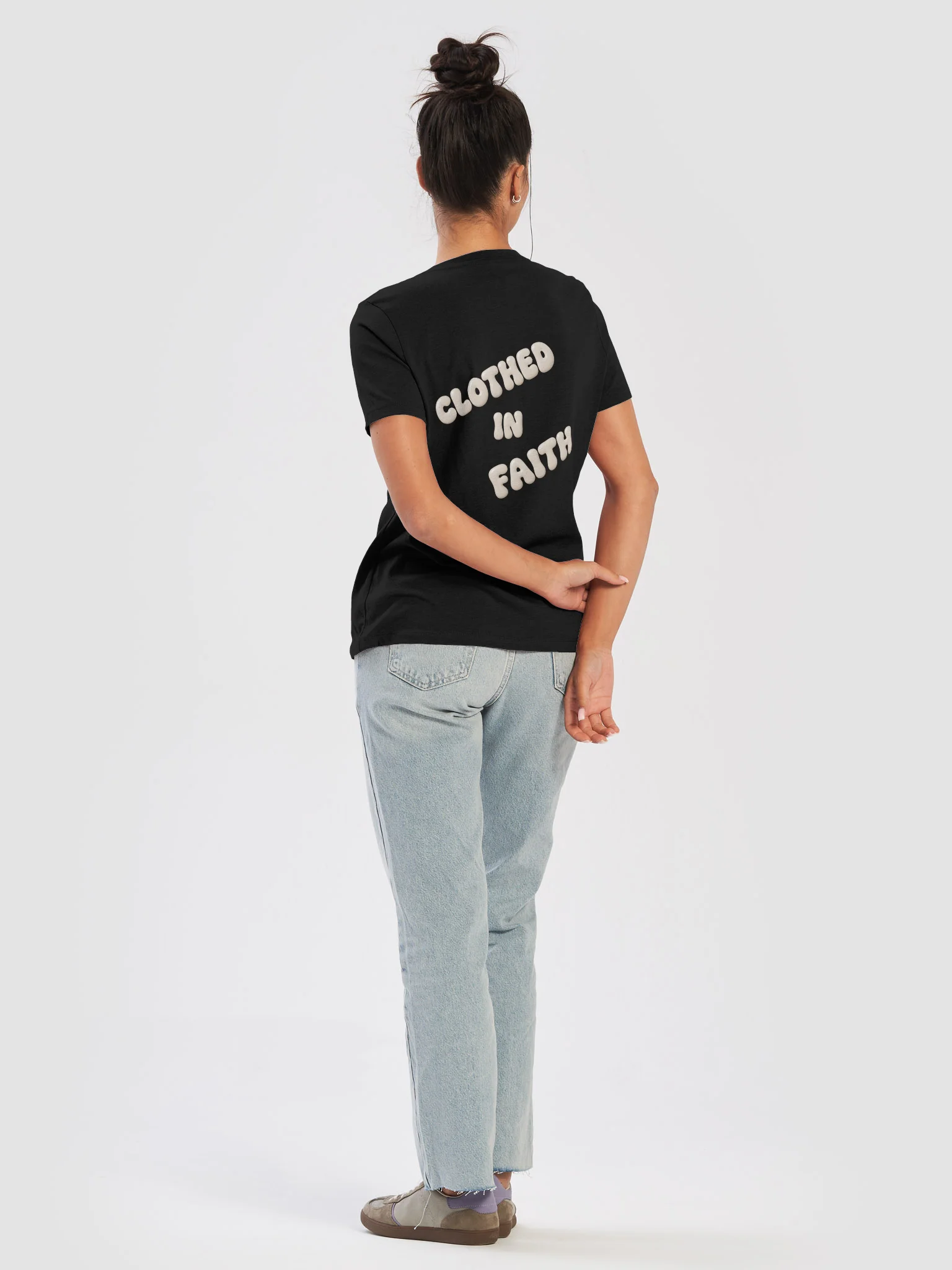 VIP Victory in Prayer Relaxed Clothed in Faith Womens V-Neck Tee product image (12)