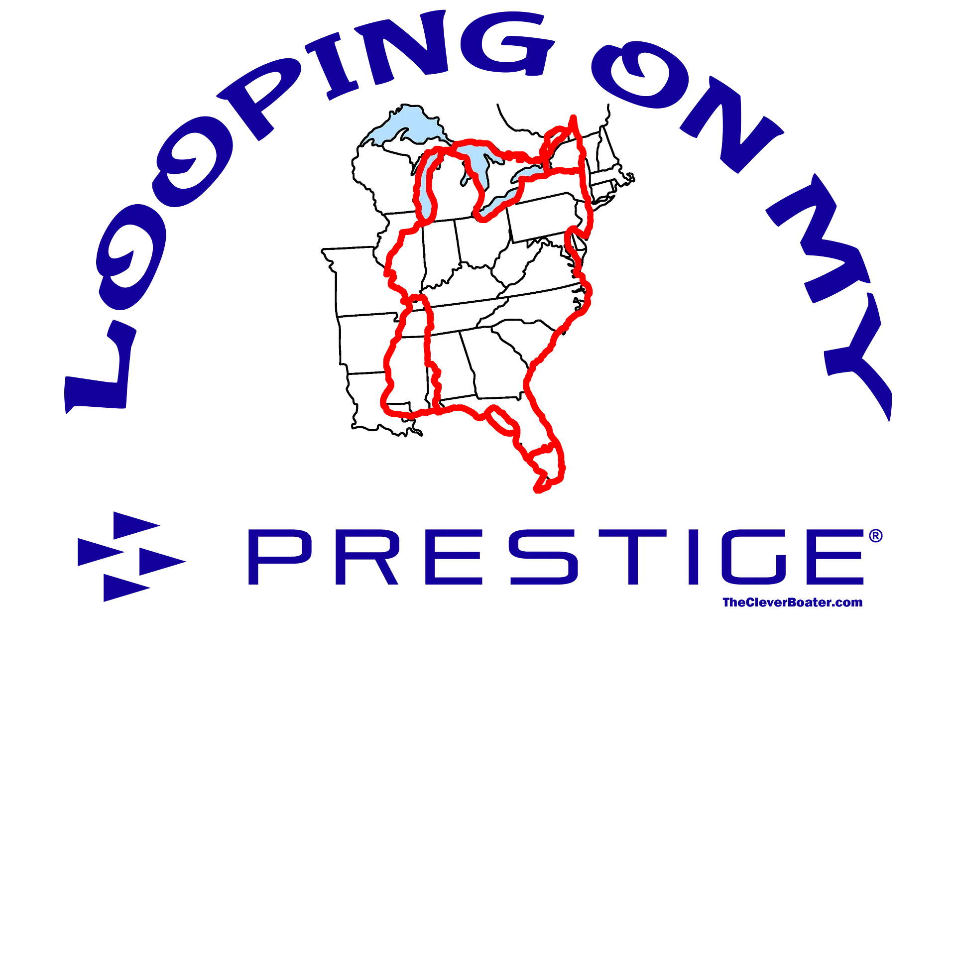 Looping On My Prestige - T-Shirt - Light Shirt w/Blue Logo product image (5)