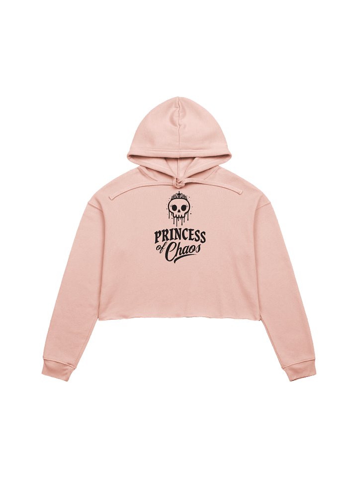 Princess of Chaos Skull Cropped Hoodie - Black Text product image (1)