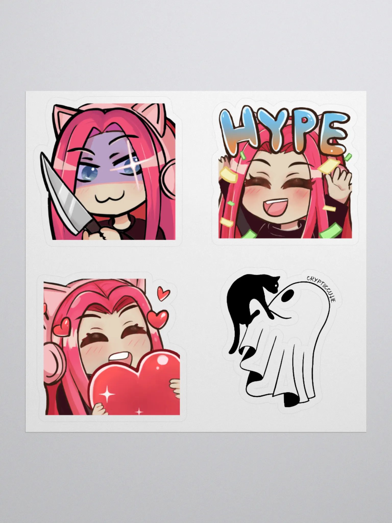 Pink Cryptiic Sticker Sheet product image (1)