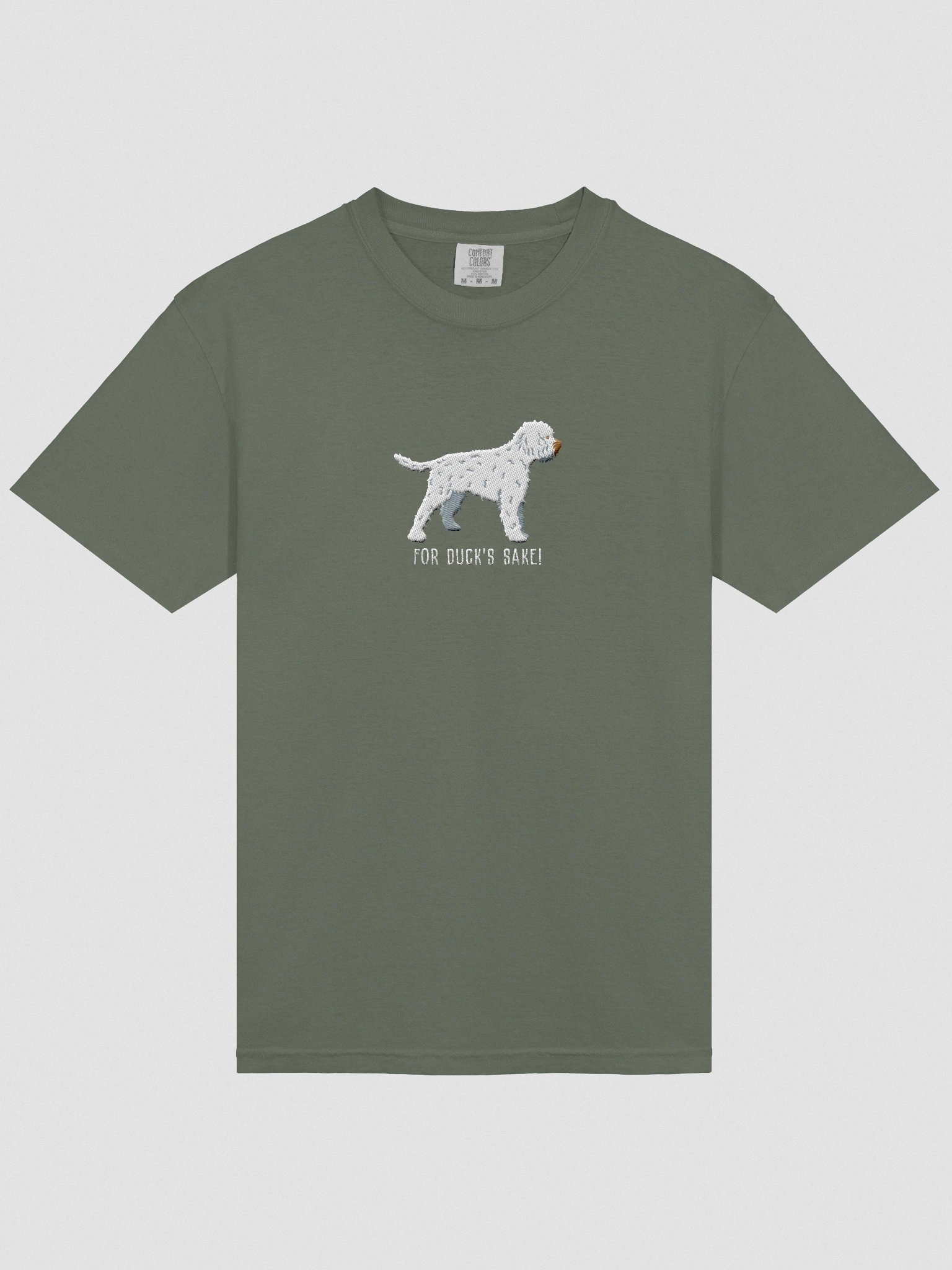 For Duck's Sake! T-Shirt(Embroidered) of a Lagotto Romagnolo(White) product image (6)