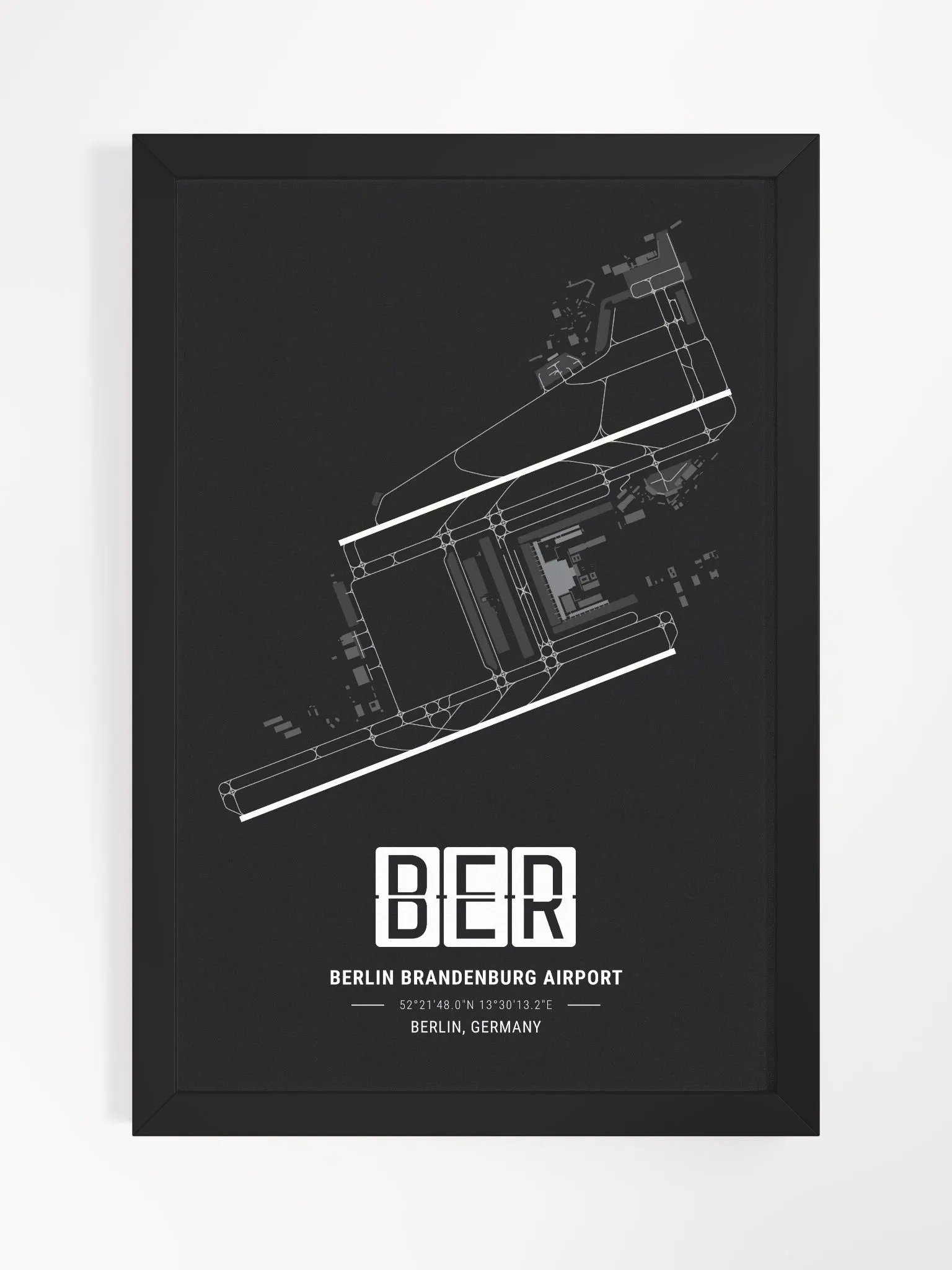 Framed Airport BER Premium Map On Matt Paper product image (1)