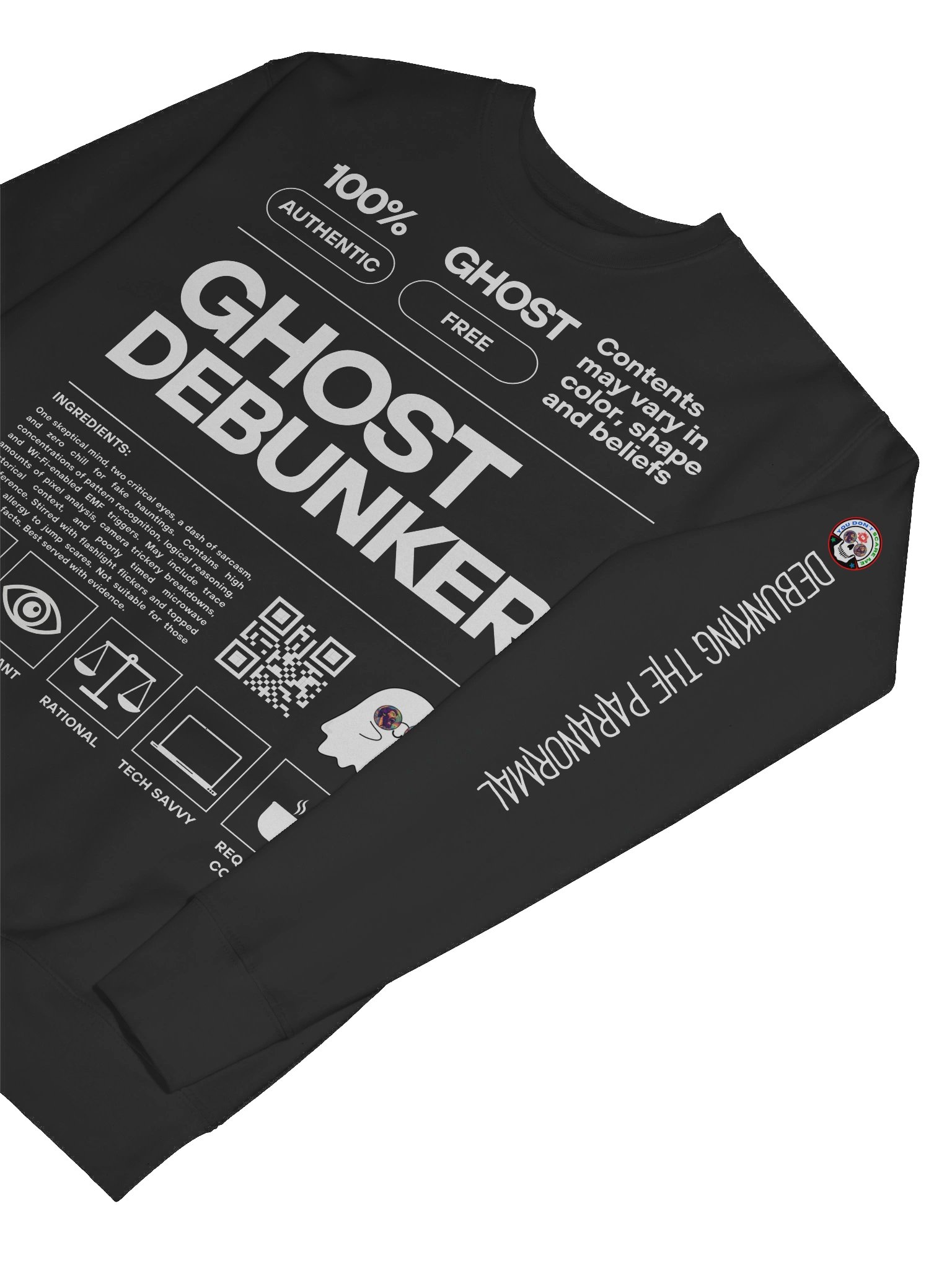 Ghost Debunker – Product Label Pullover product image (7)