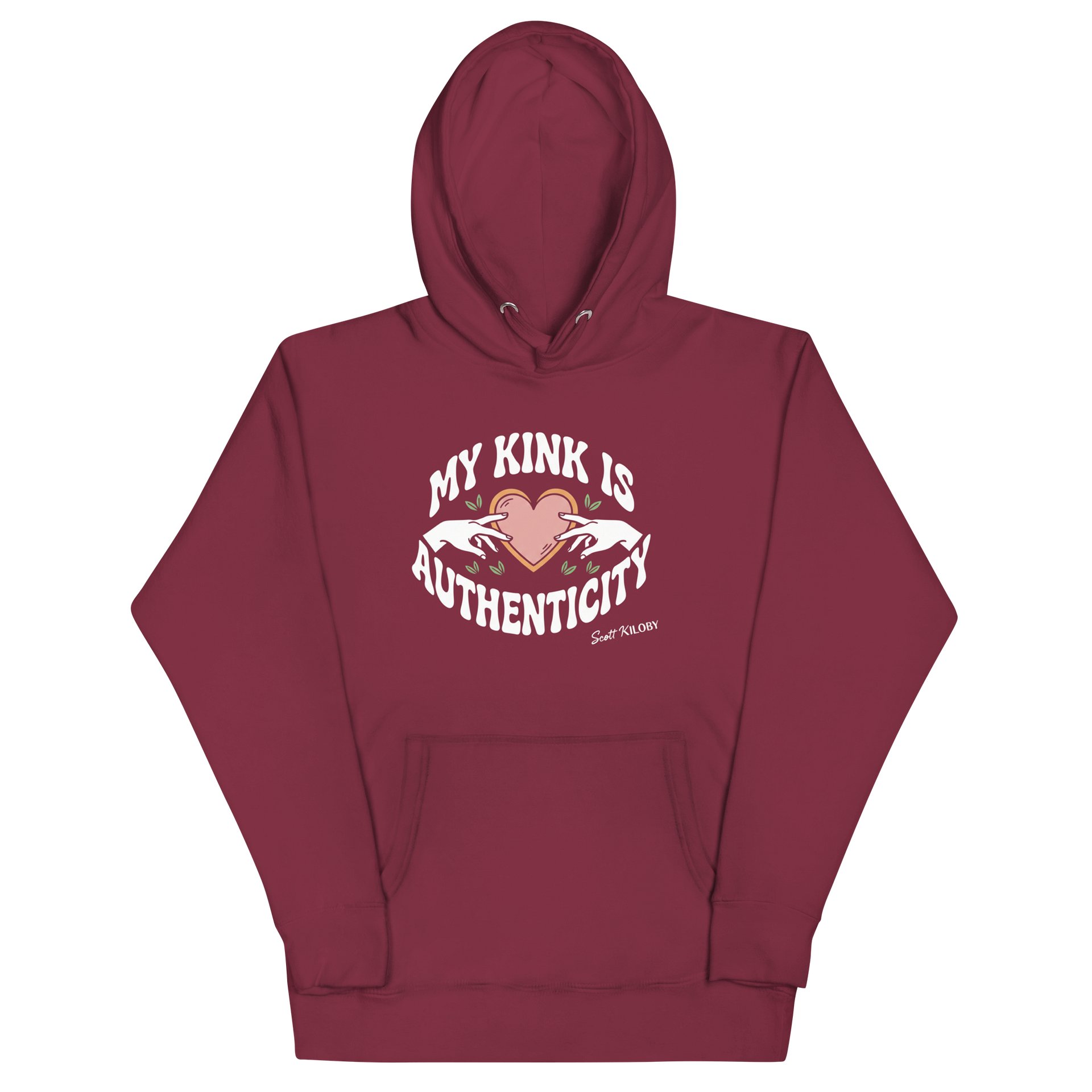 “My Kink Is Authenticity” Maroon Unisex Hoodie product image (2)