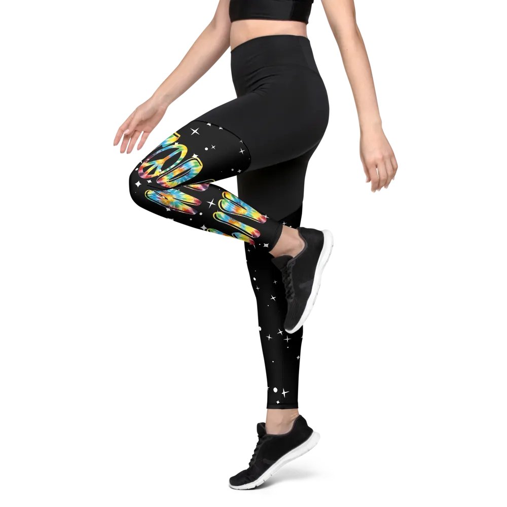 Peace sign sports leggings product image (9)
