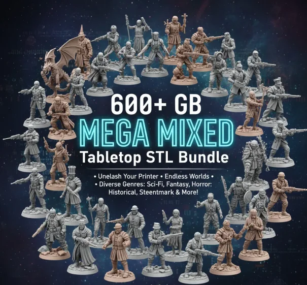 Mega Mixed Tabletop STL Set – 600GB+ Miniatures, Terrain & Army Models product image (5)