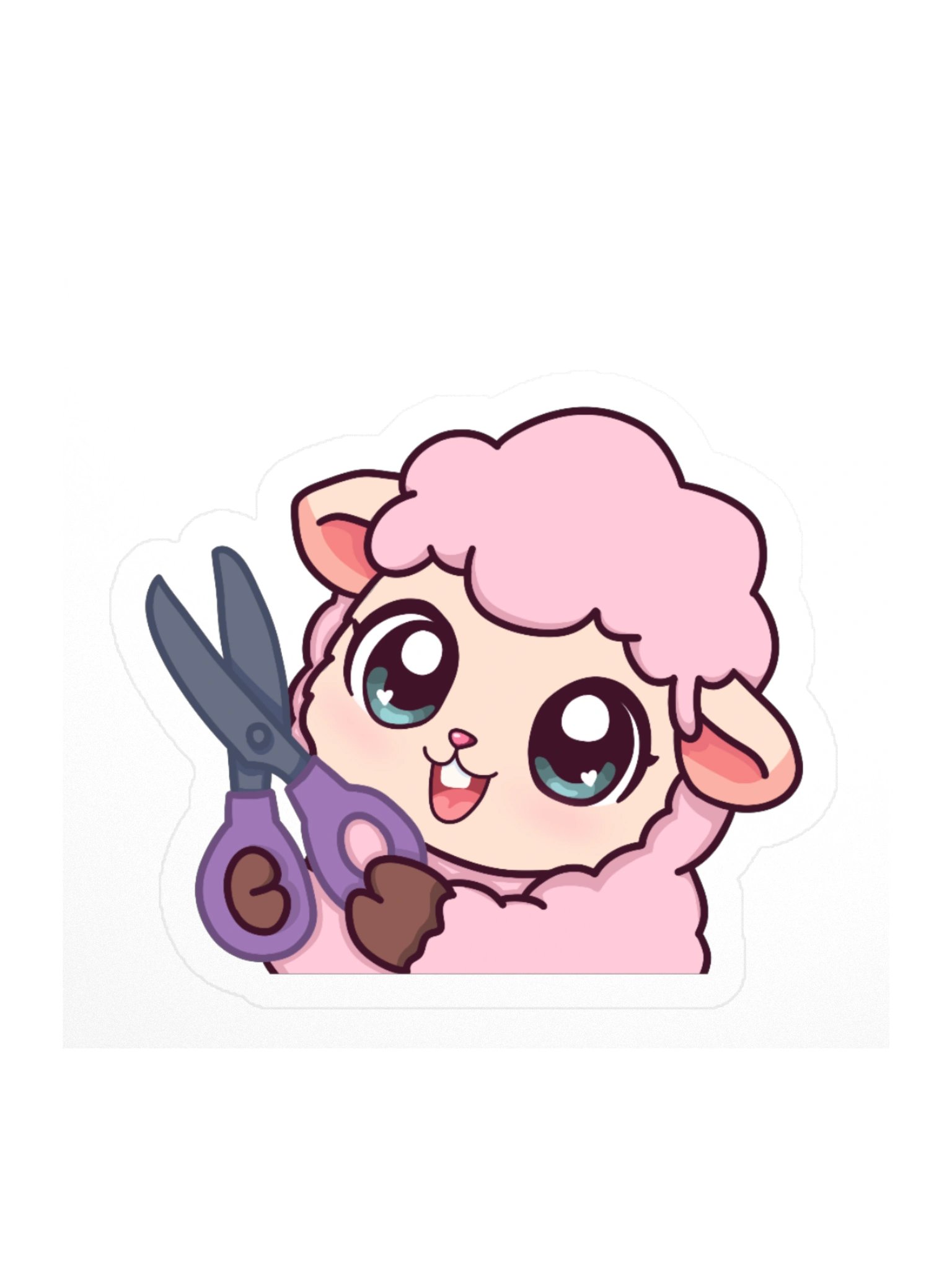 Sheep holding Scissors sticker product image (1)