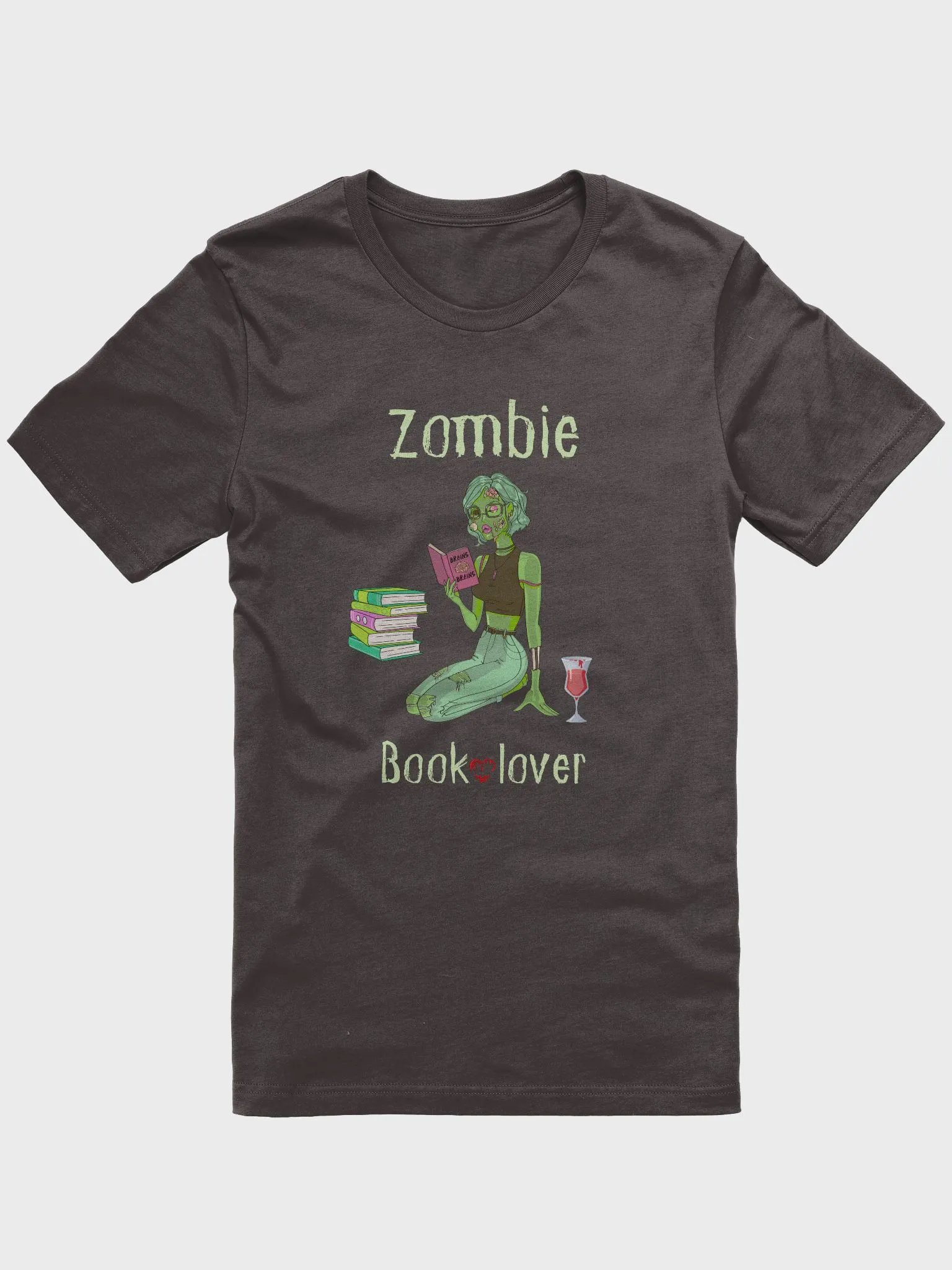 Zombie Book Lover Brown T-shirt product image (1)