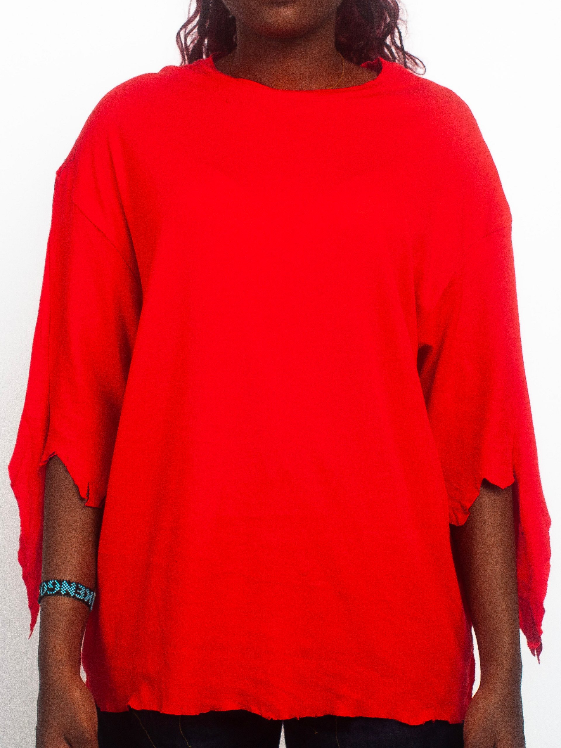 PORTRAIT SLEEVE TEE - RED - MIDSLEEVE product image (1)