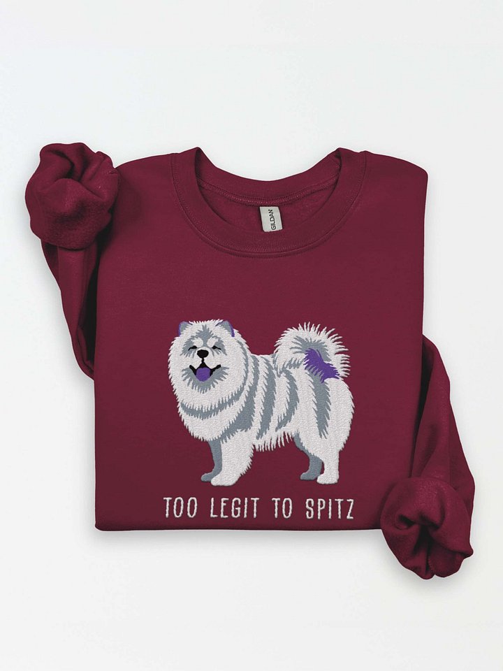Too Legit to Spitz Sweatshirt (Embroidered) of a Chow Chow(White) product image (1)