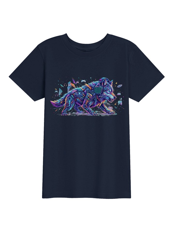 Neon Gamer Wolf Youth Tee product image (3)