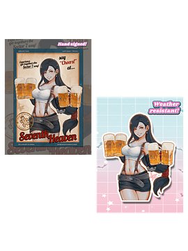 Seventh Heaven Signed Print + Sticker bundle