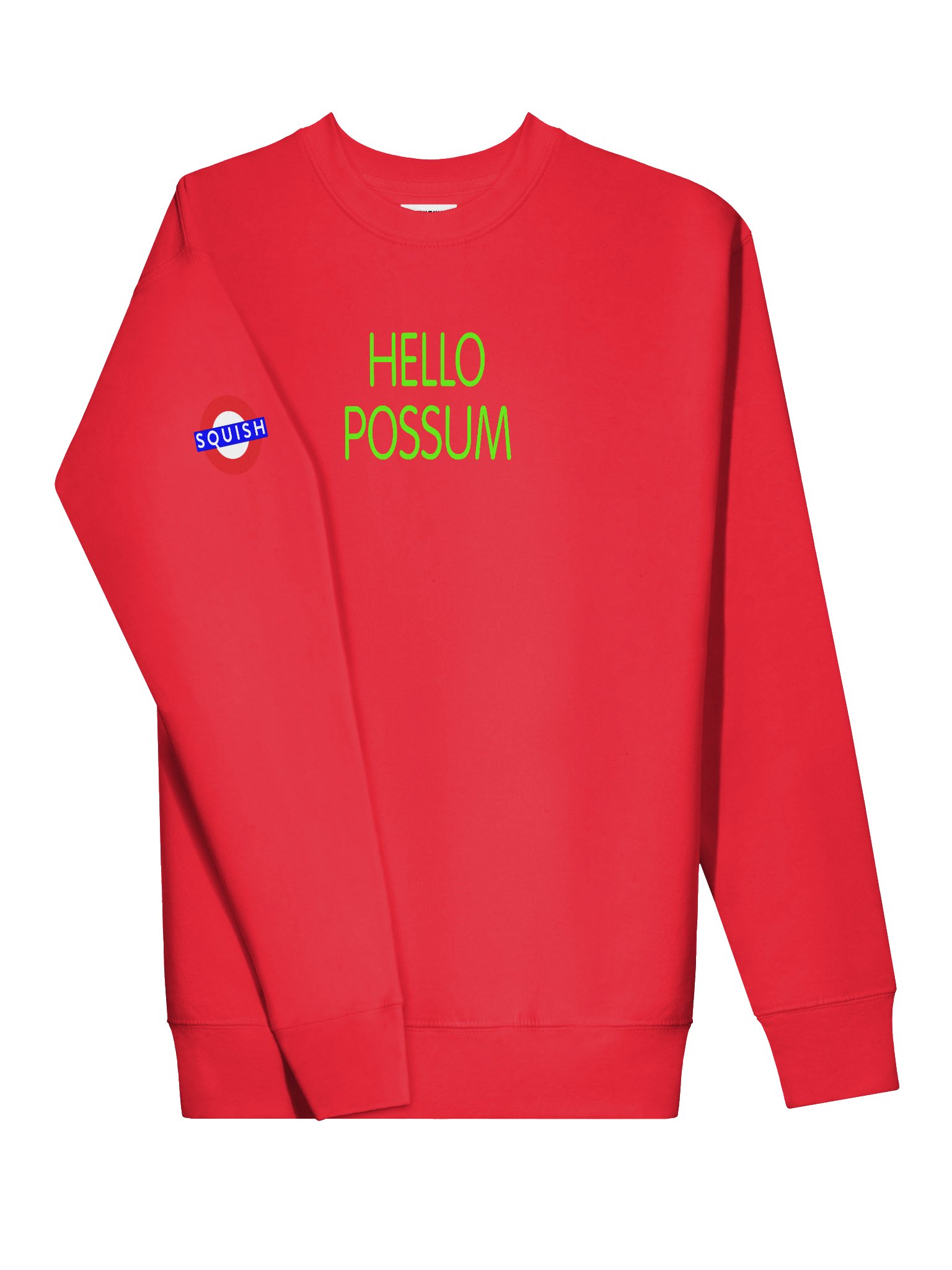 Hello Possum Graphic Crewneck - Lime Green product image (2)