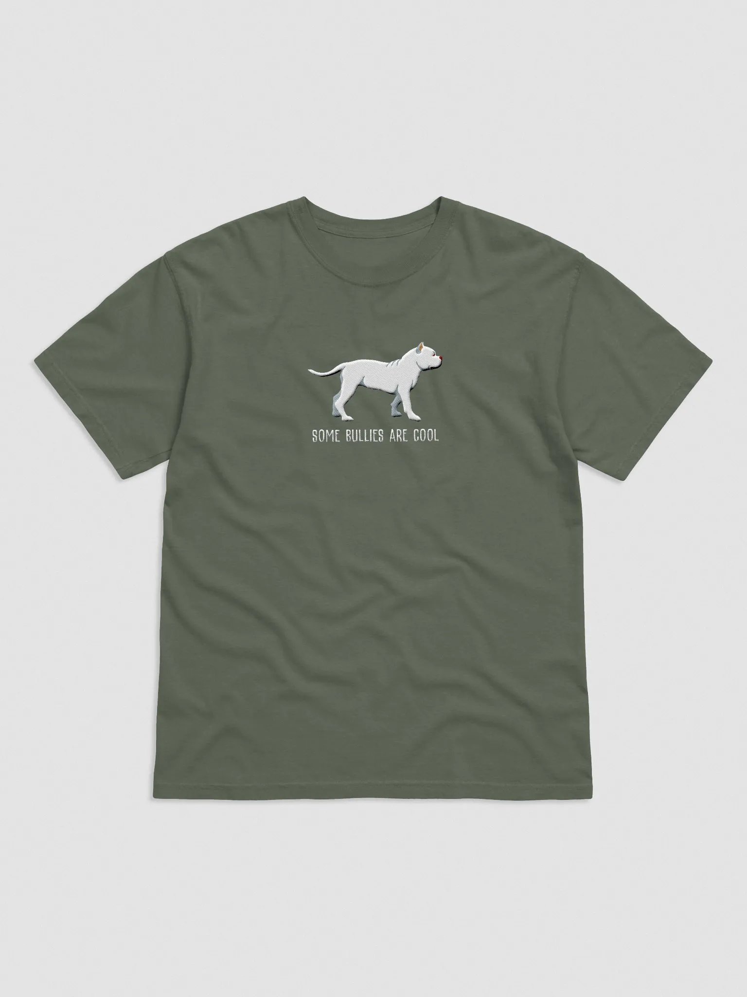 Some Bullies Are Cool T-Shirt(Embroidered) of an American Bully(White) product image (4)