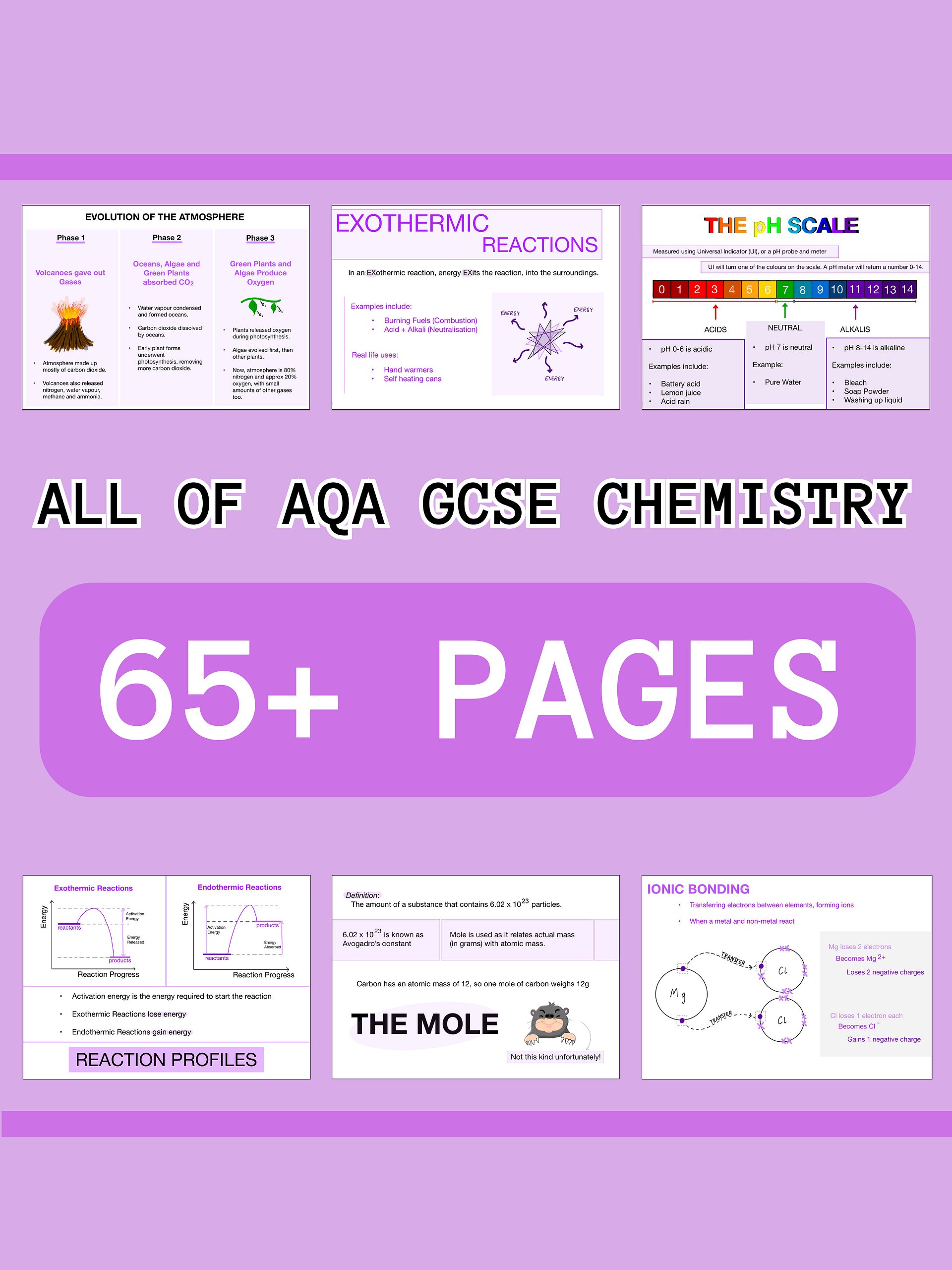 The WHOLE of AQA GCSE Chemistry Revision Notes (65+ Pages) | Revision Made Easy product image (1)