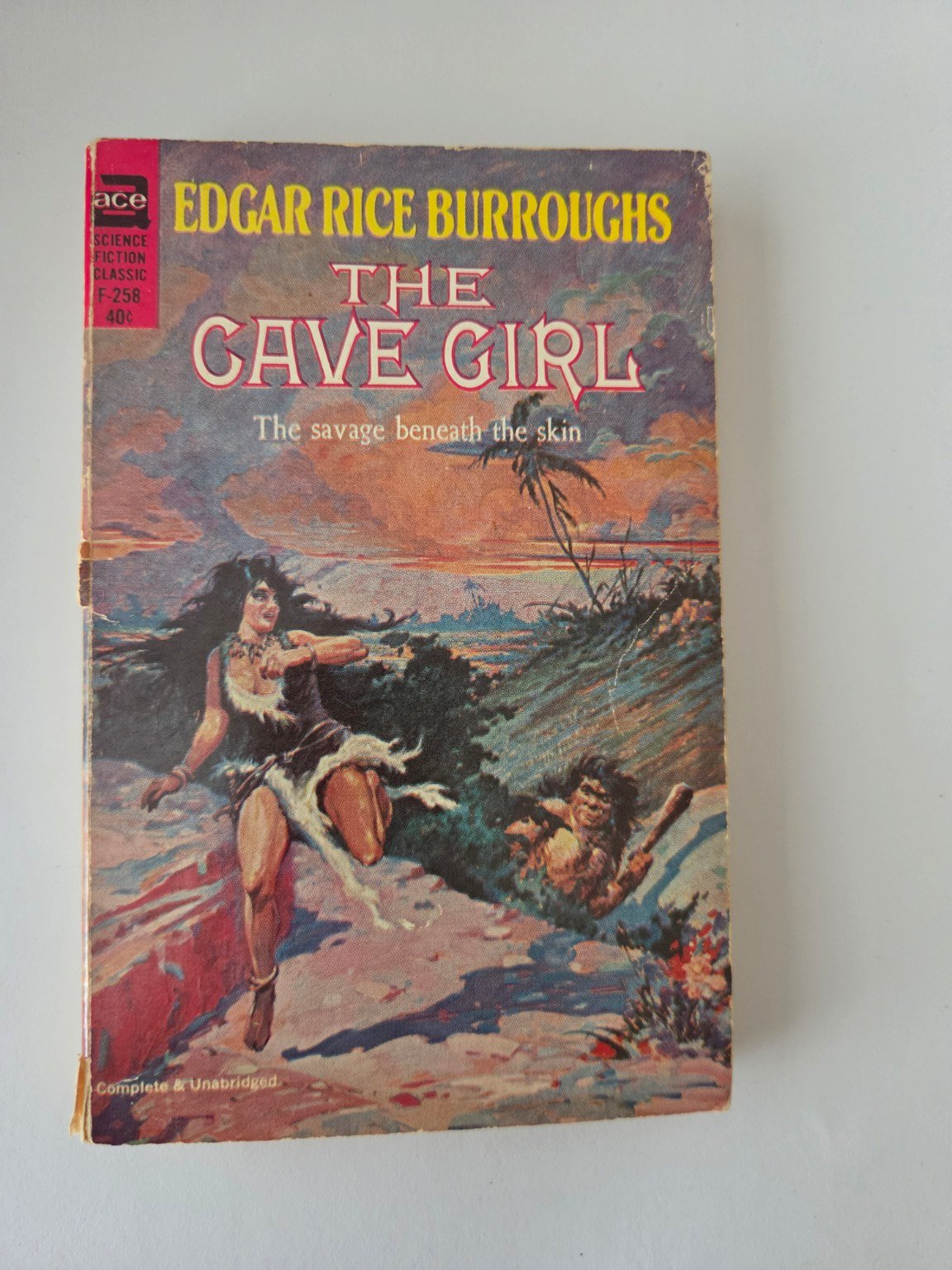 Vintage Edgar Rice Burroughs The Cave Girl – Ace Science Fiction Classic Paperback F-258 product image (1)