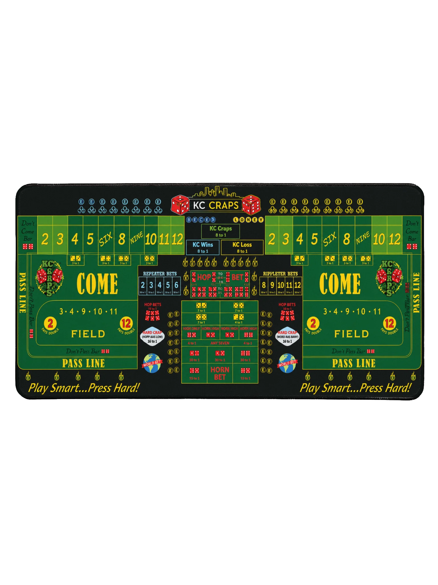 KC Craps Full Table Layout Desk Mat product image (1)