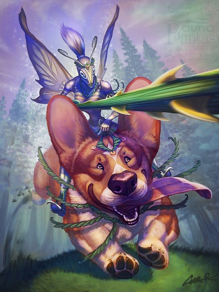Fairy Steed Enchanting Fantasy Fairy Corgi Print product image (1)