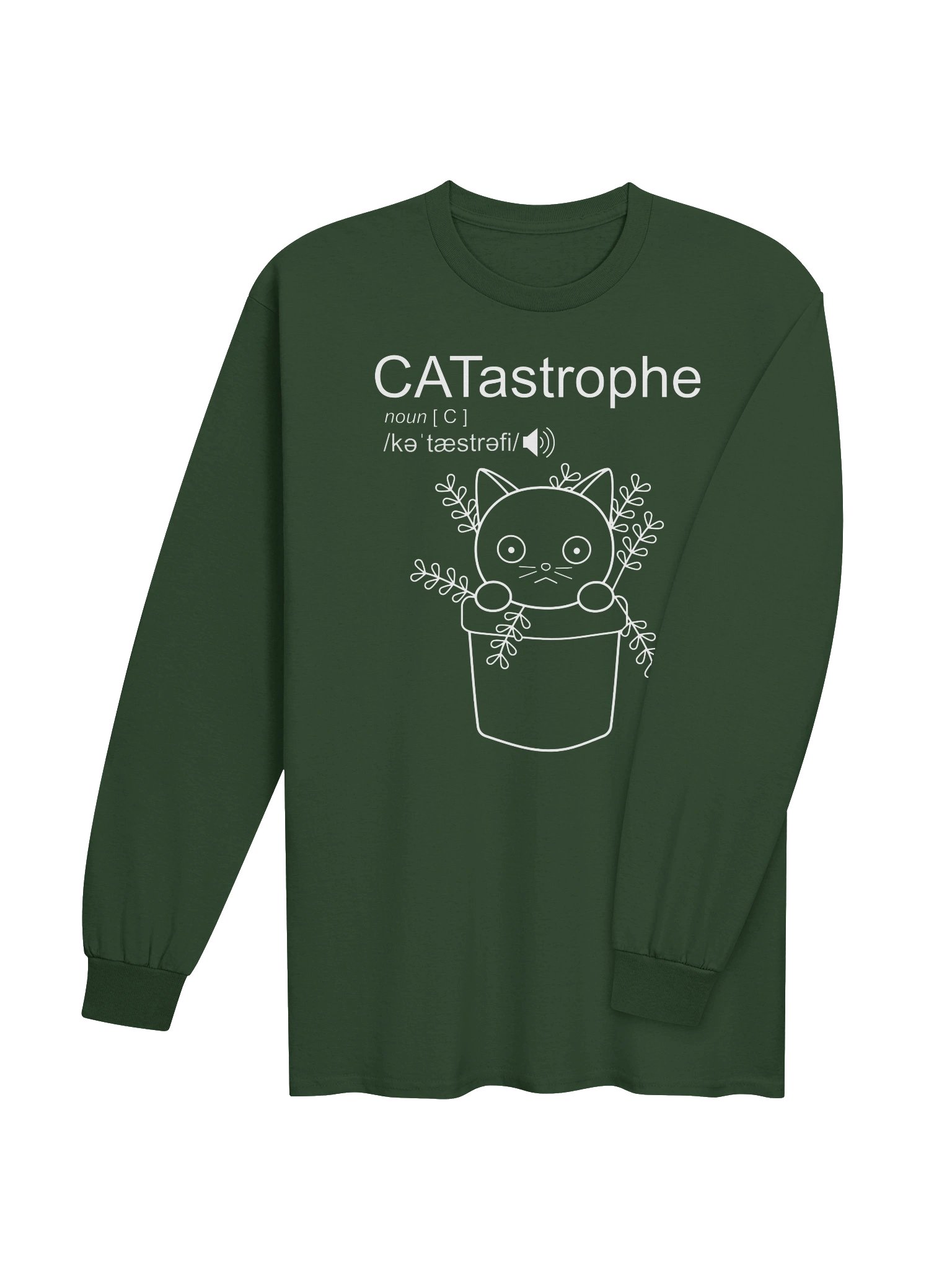 CATastrophe (Cat in Plant Pot) - Unisex Adult Long Sleeve T-shirt product image (3)