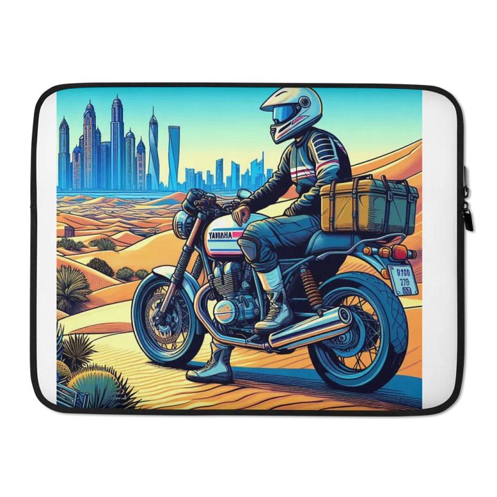 Desert Rider Laptop Sleeve | biker in Dubai AI design product image (2)