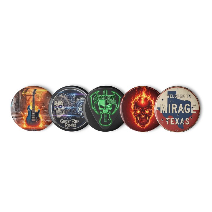 Collectable Ghost Riff Rider Design Buttons product image (1)