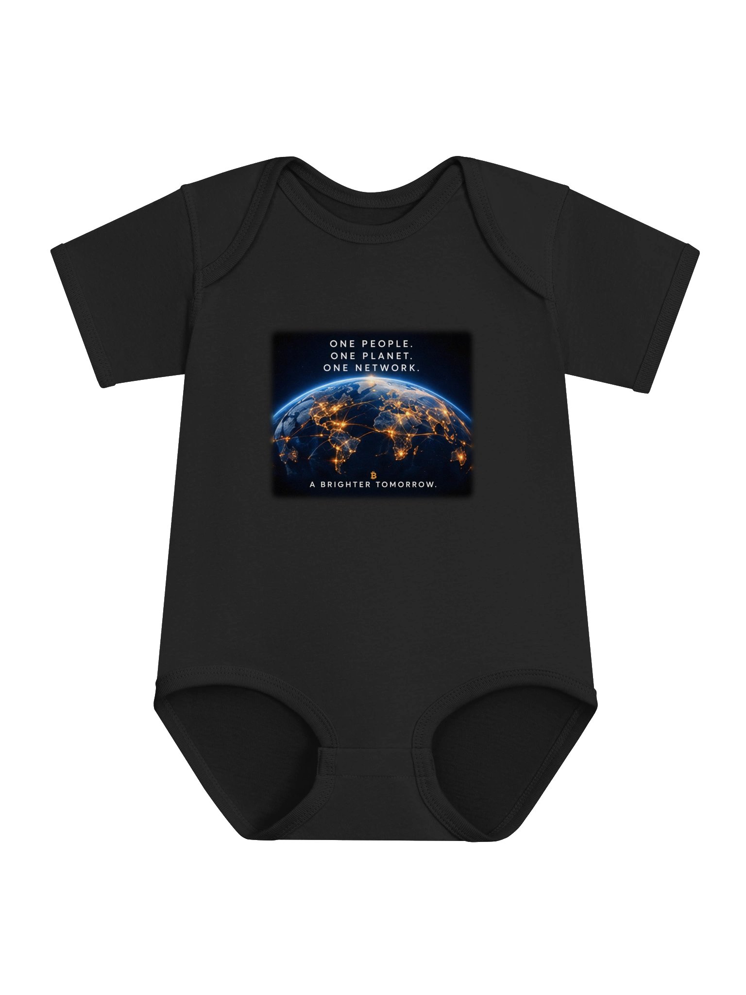 One Planet Bitcoin Baby Bodysuit product image (1)