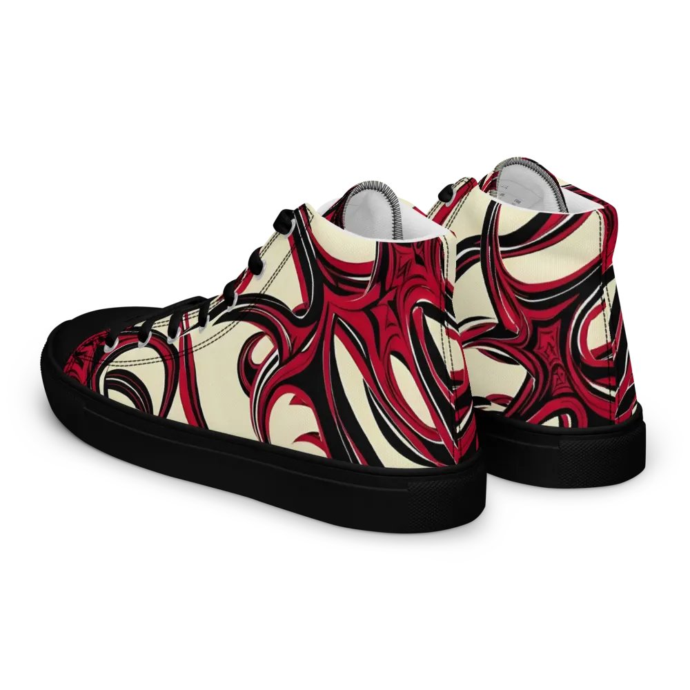 Women's Crimson Barbwire Painted High Tops product image (6)