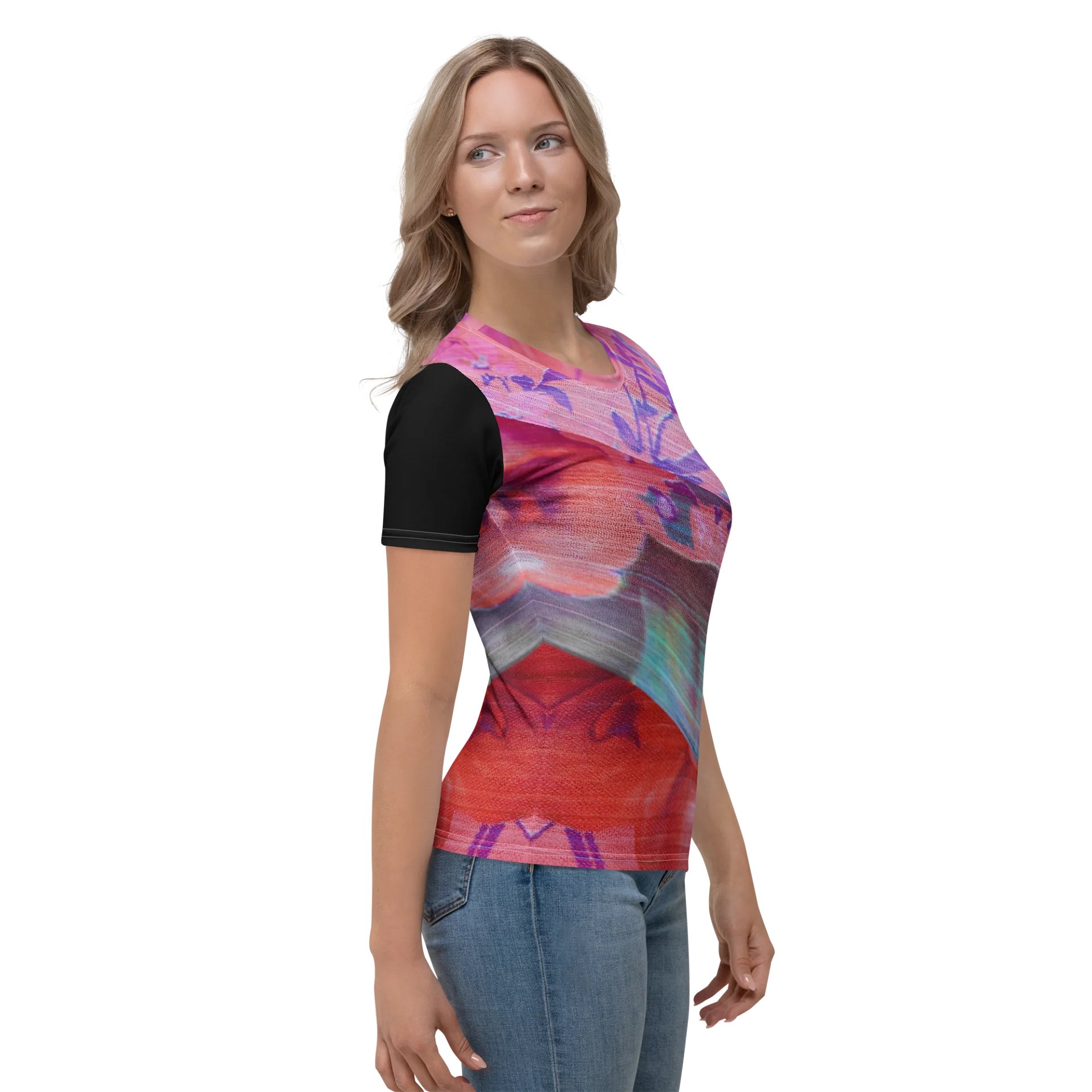 Paradise Breeze Black Women's Print T-Shirt product image (2)