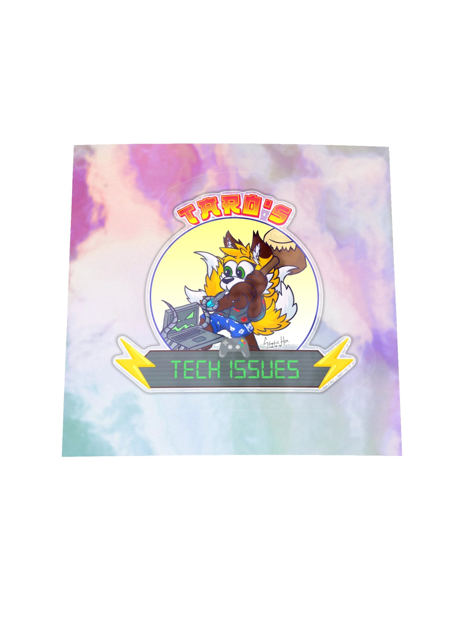 Taro's Tech Issues Holographic Sticker product image (1)