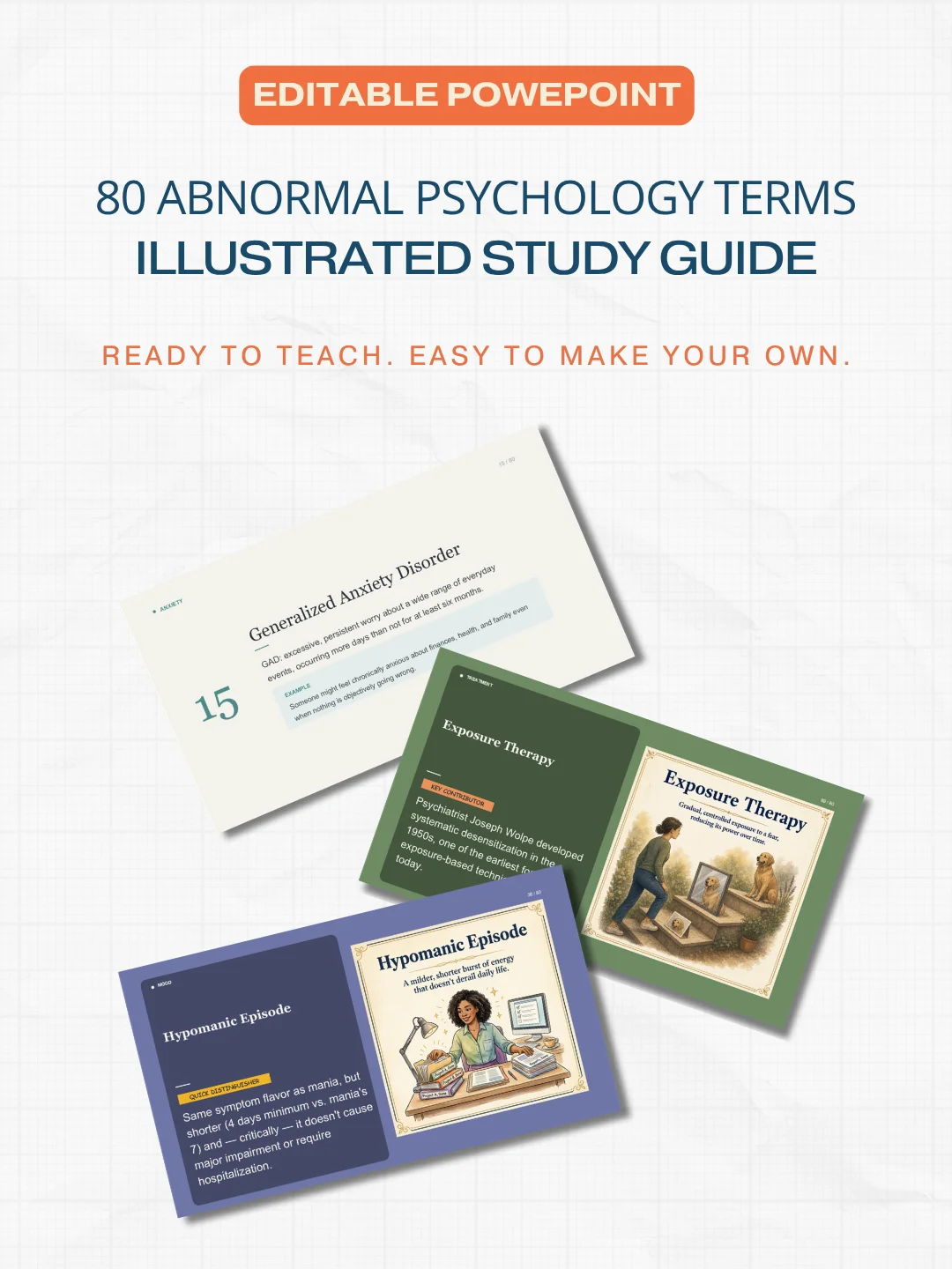 80 Abnormal Psychology Terms | Editable Teaching PowerPoint product image (3)