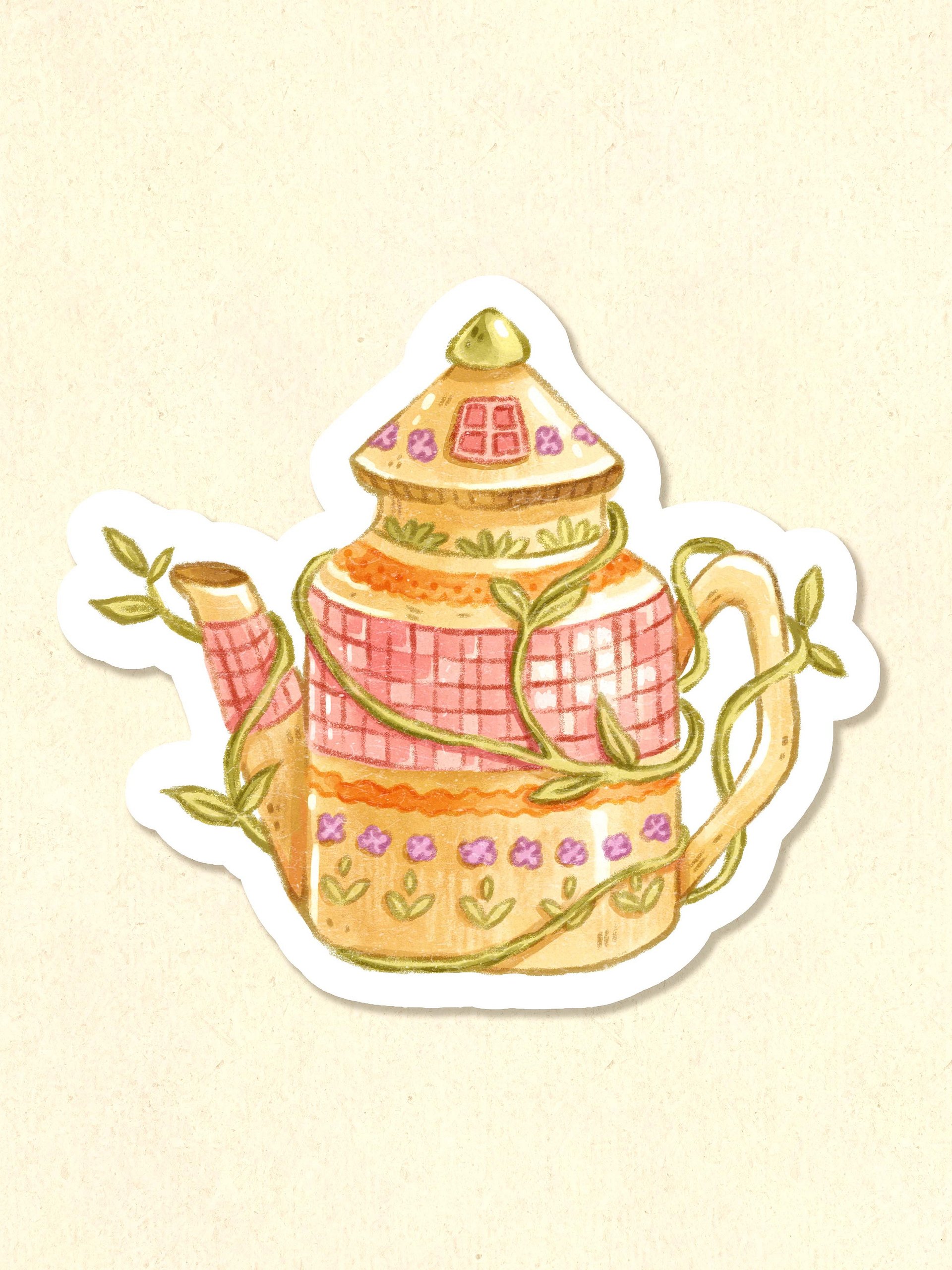 Cozy Autumn Teapot - Sticker 3x3 product image (1)