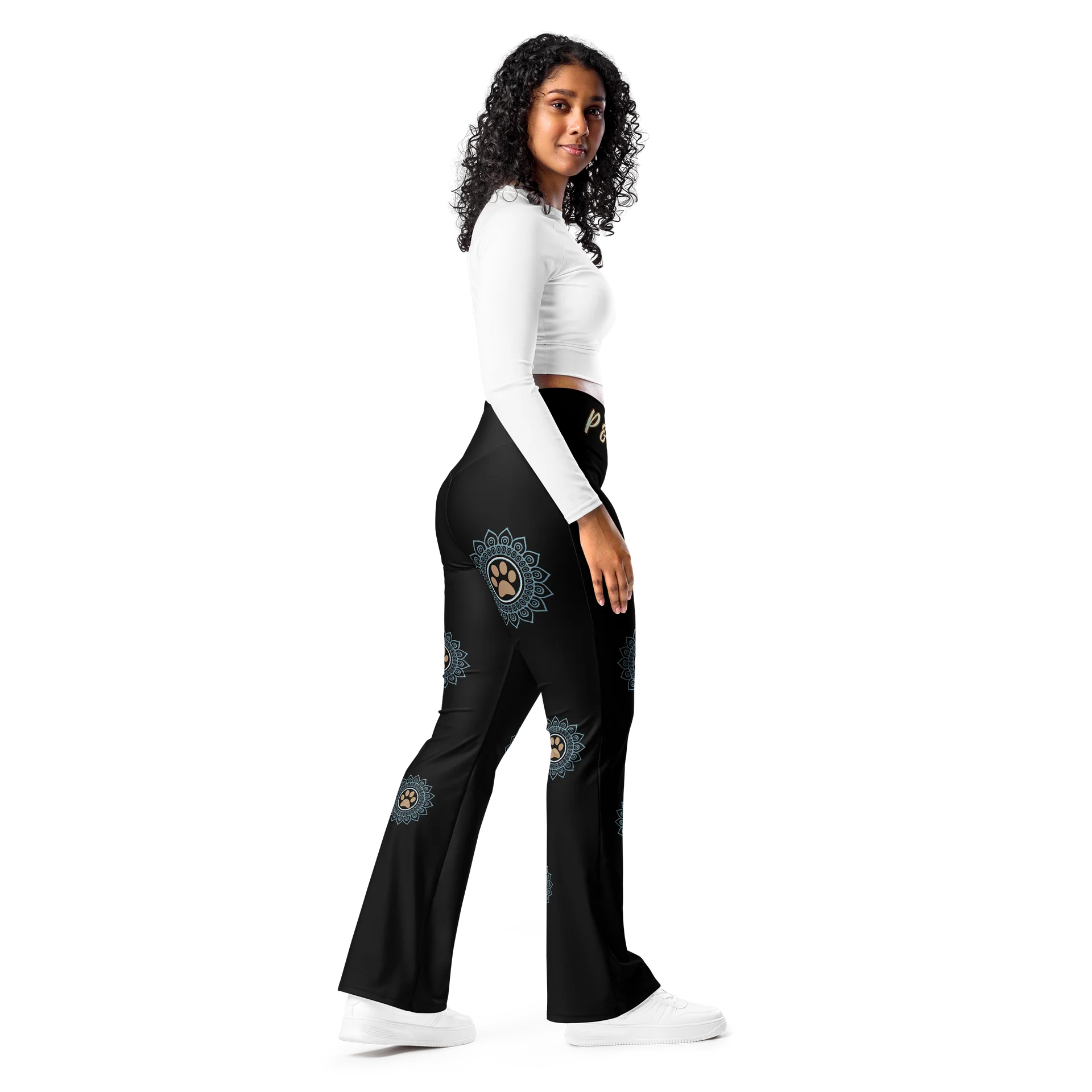 Paws and Reflect Mandala Paw Print Flare Yoga Pants product image (6)