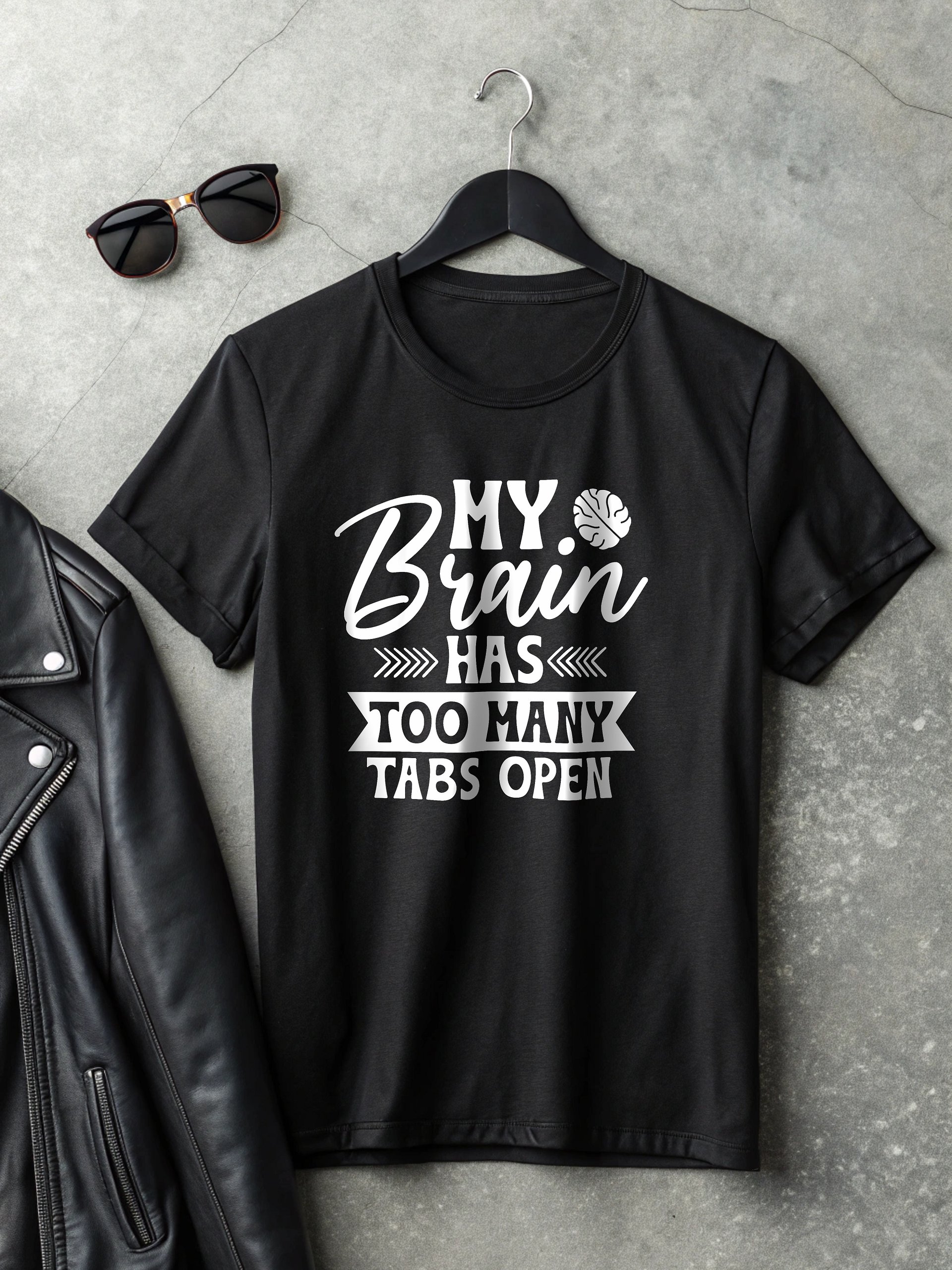 My Brain Has Too Many Tabs Open Women's Black T-Shirt product image (2)